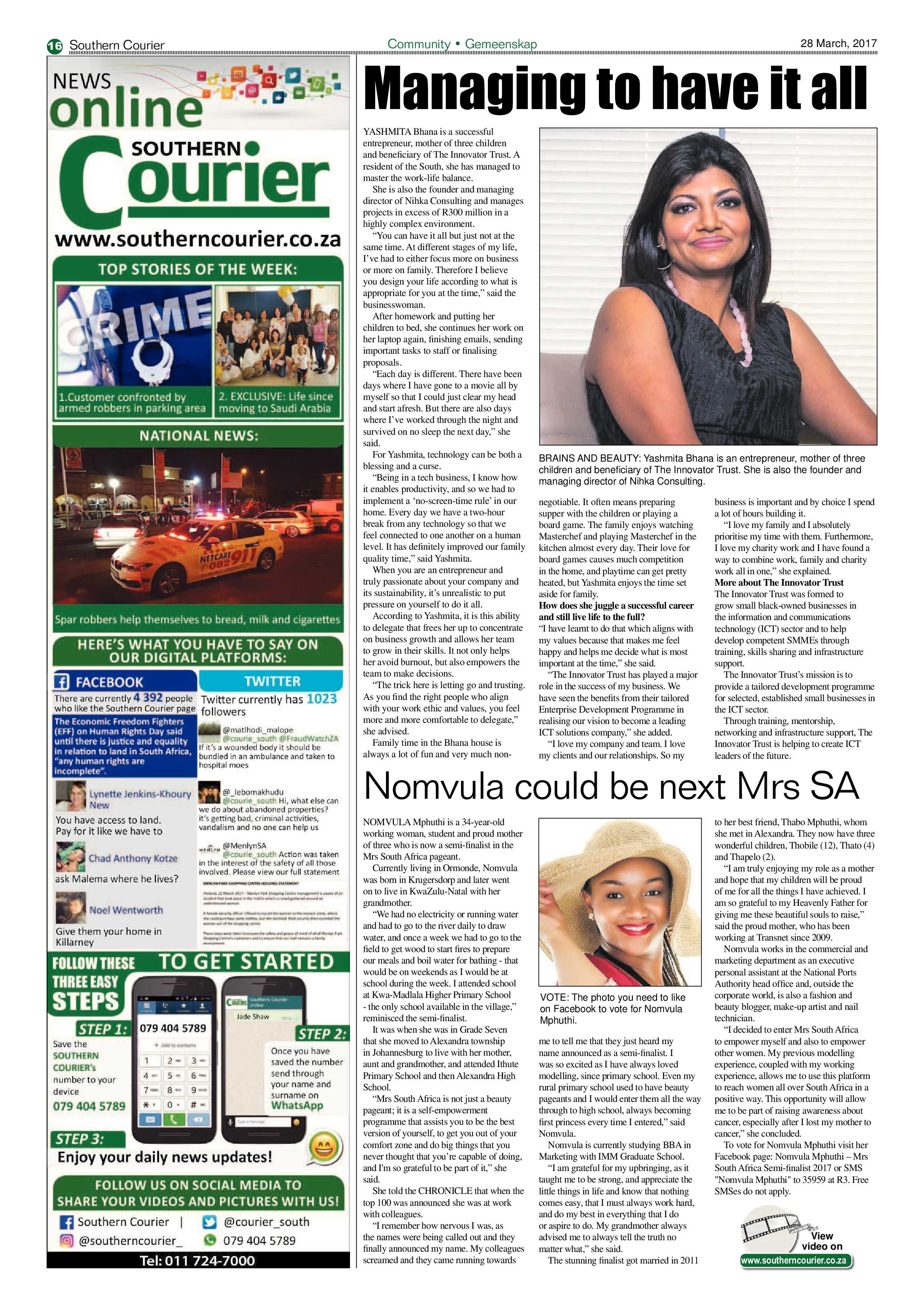 Southern Courier 28 March 2017 page 16