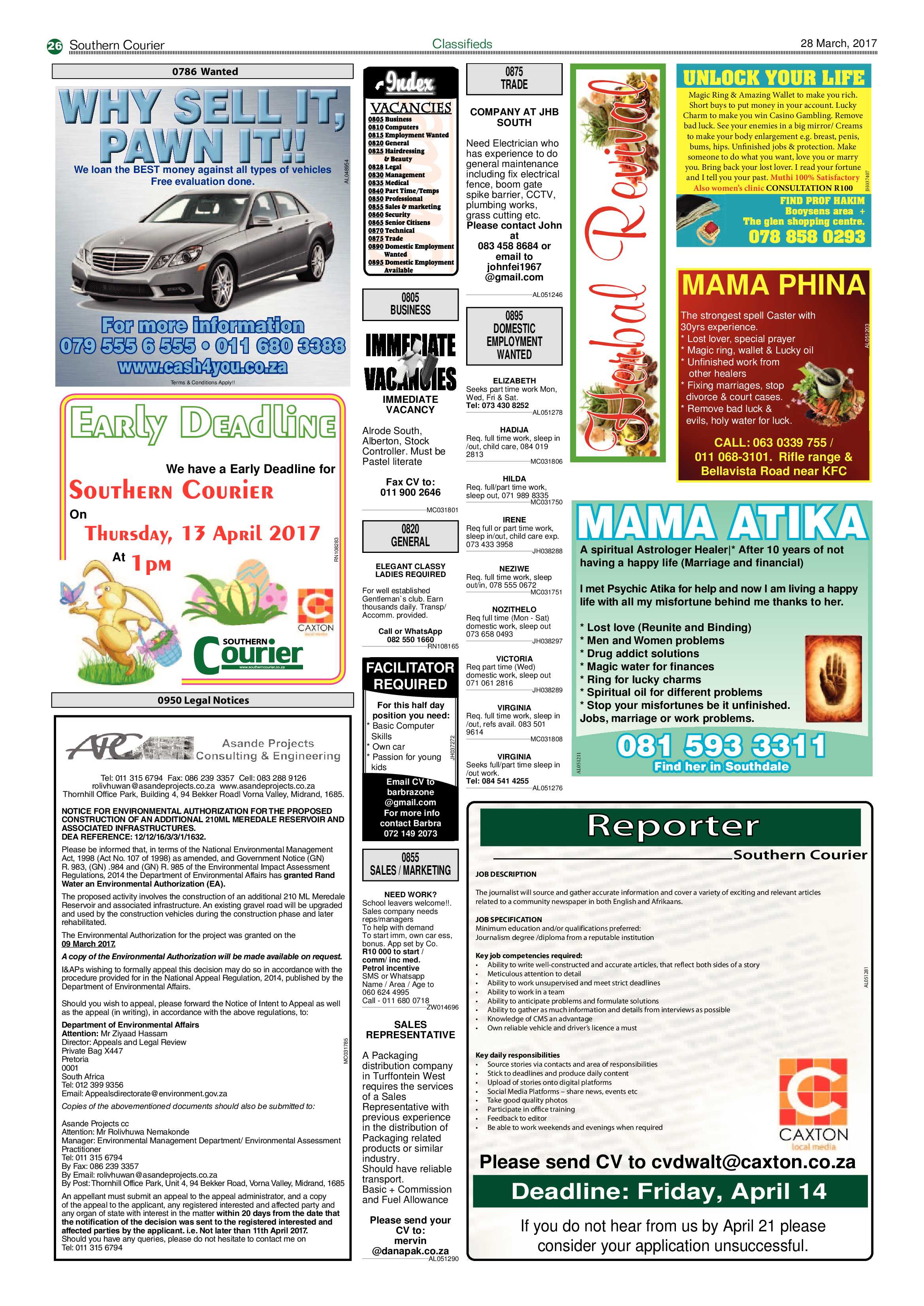 Southern Courier 28 March 2017 page 26