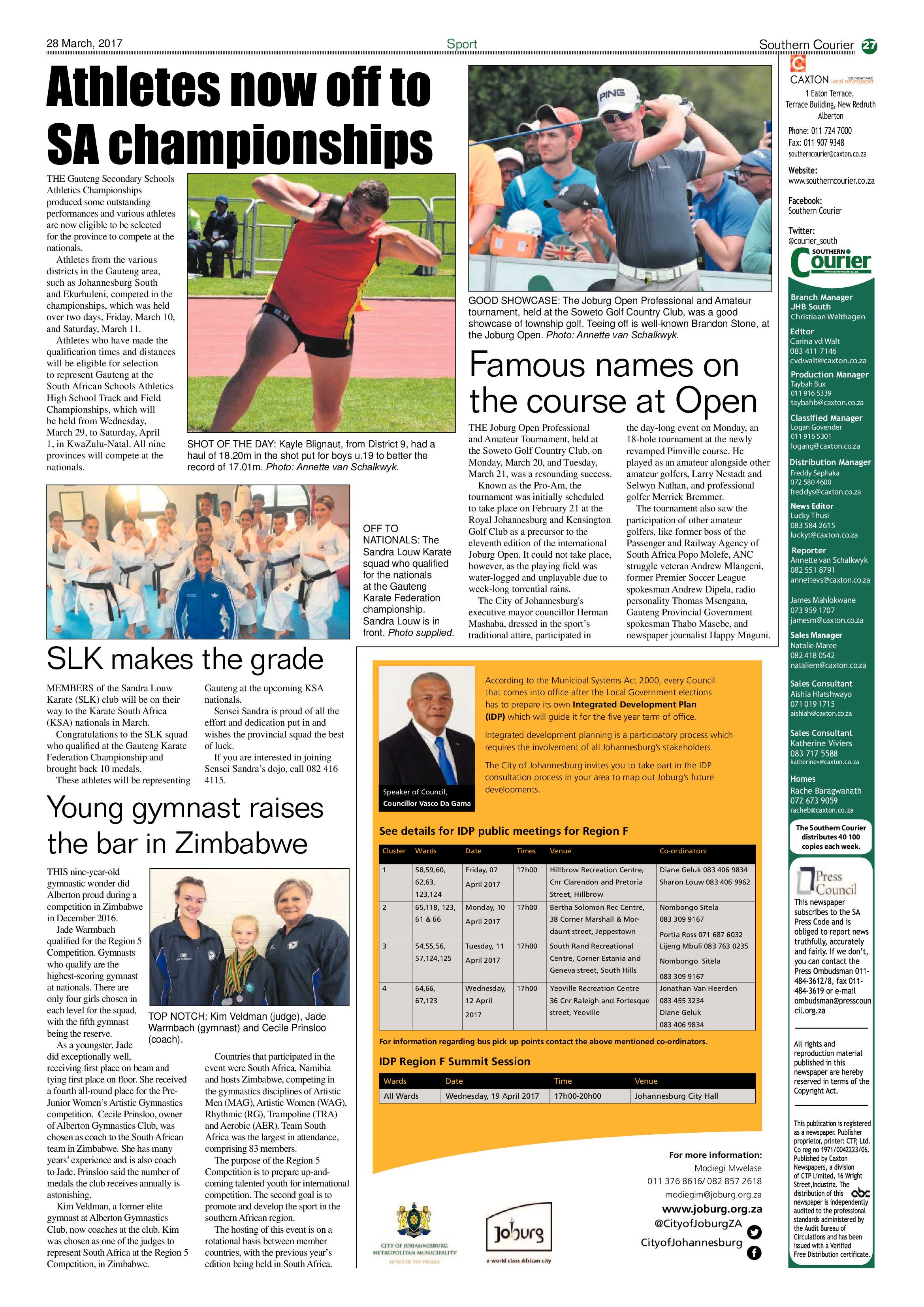 Southern Courier 28 March 2017 page 27