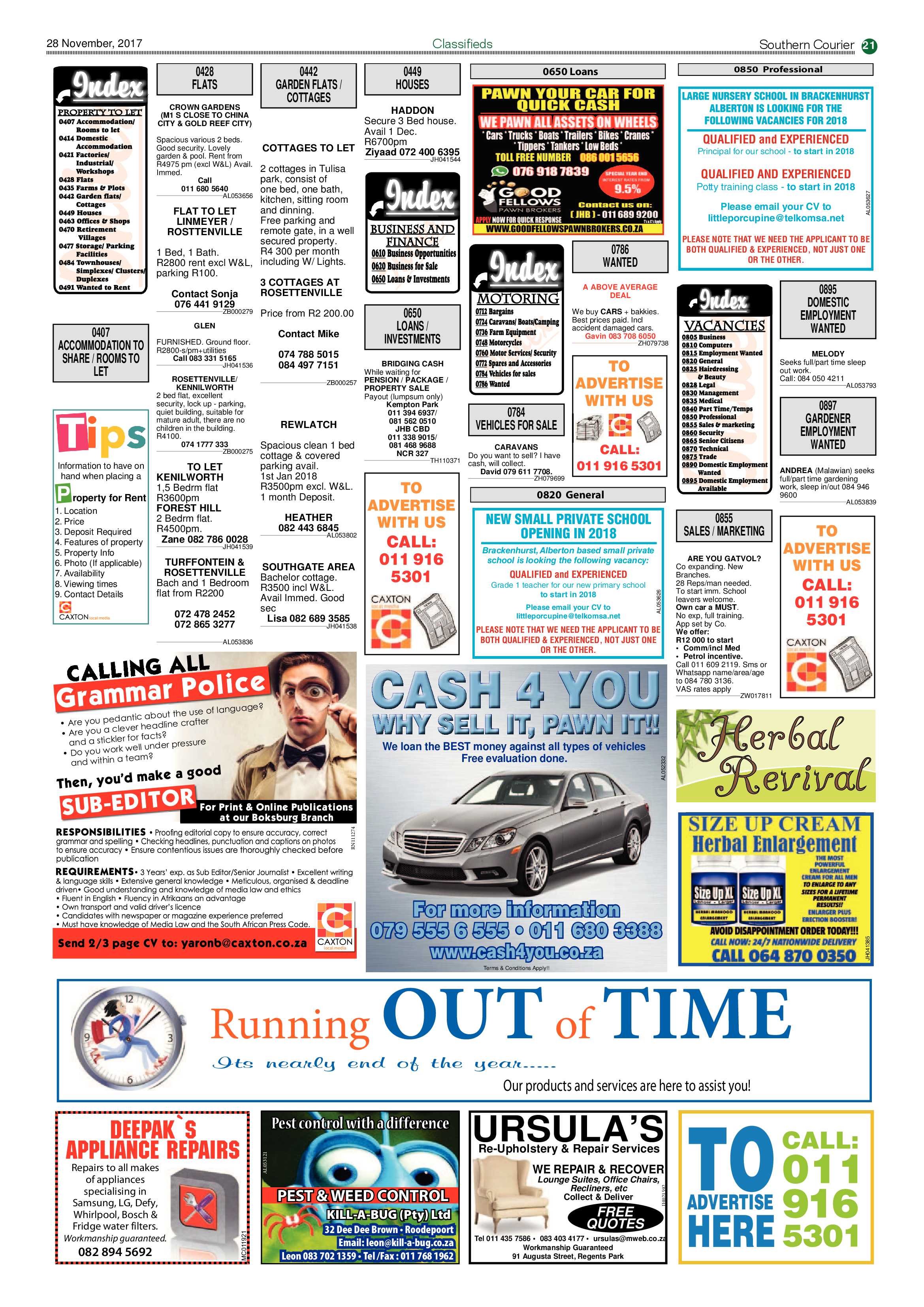 Southern Courier 28 November 2017 page 21