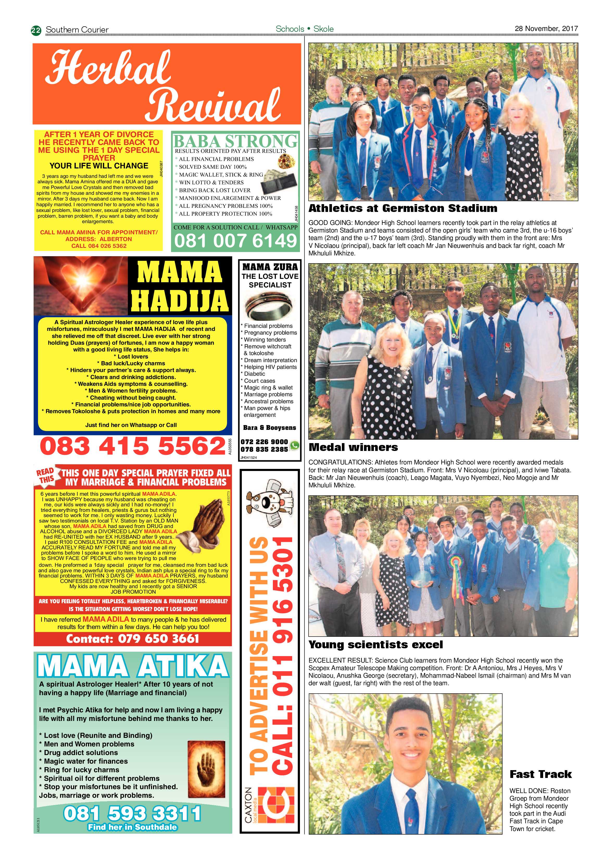 Southern Courier 28 November 2017 page 22