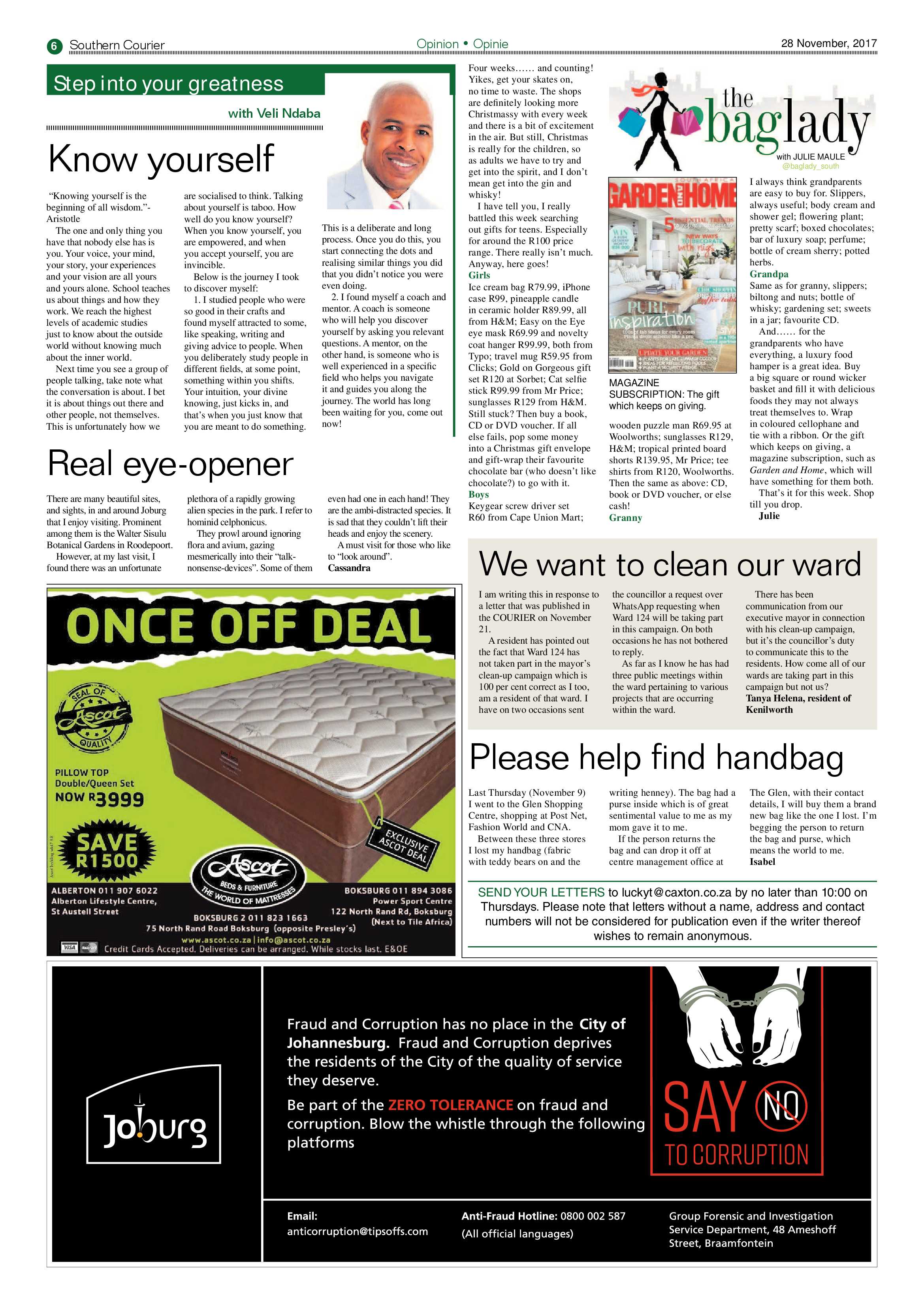 Southern Courier 28 November 2017 page 6