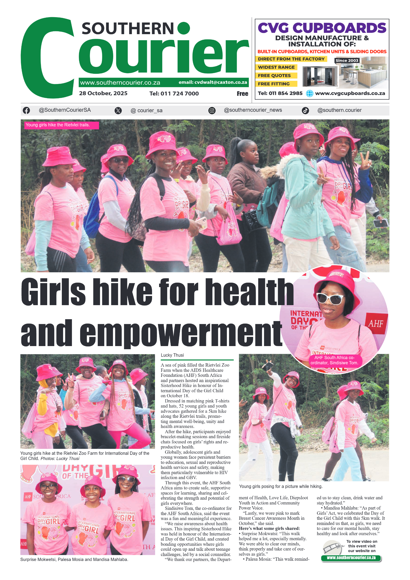 Southern Courier 28 October 2025 page 1