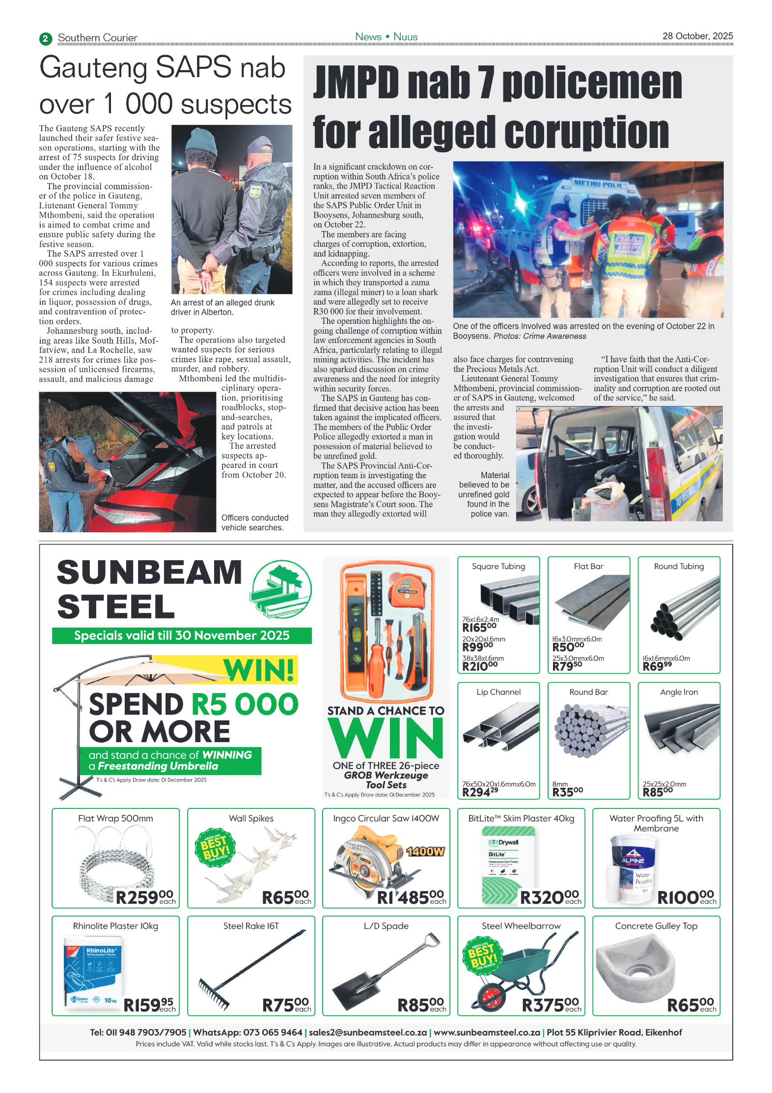 Southern Courier 28 October 2025 page 2