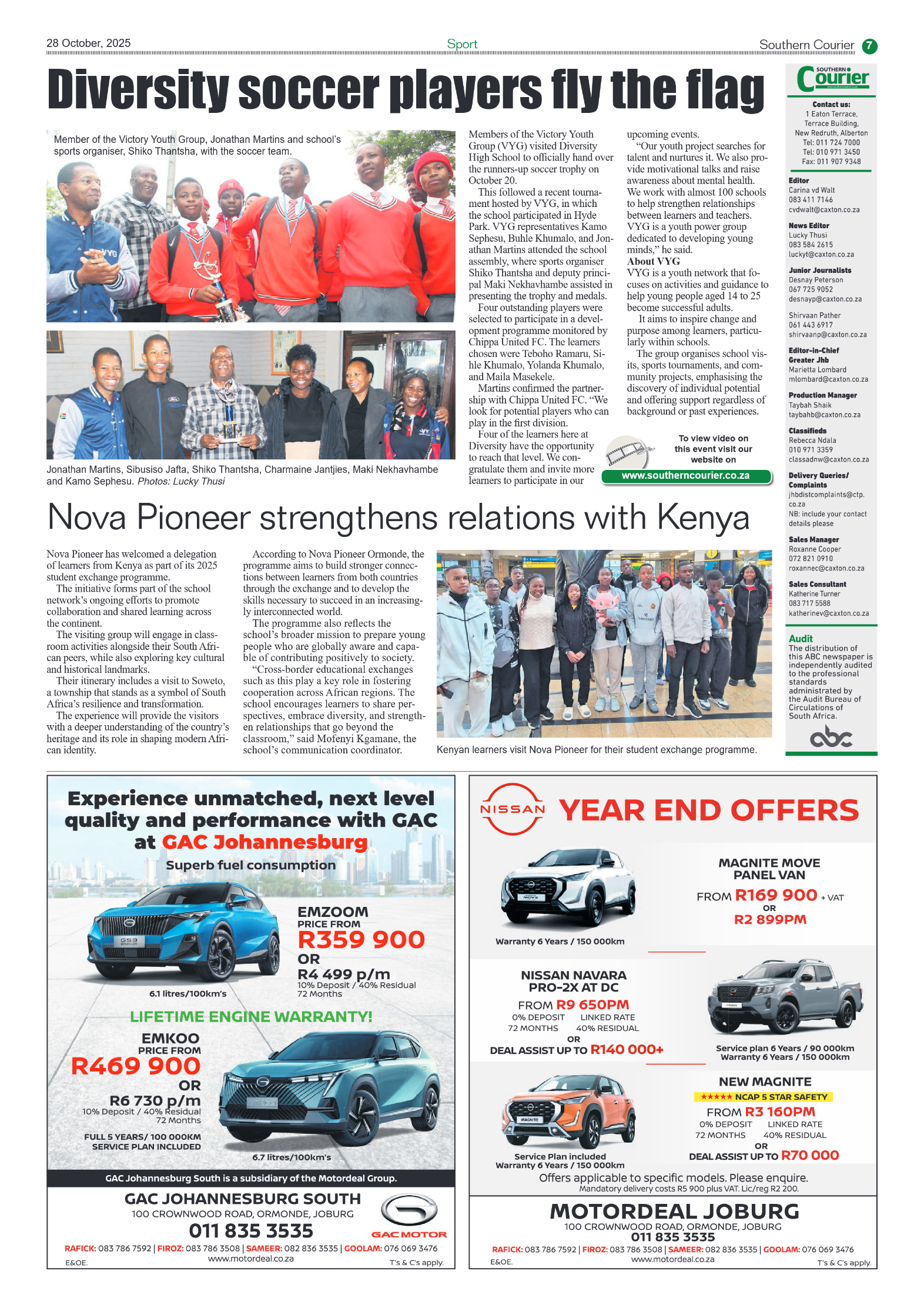 Southern Courier 28 October 2025 page 7