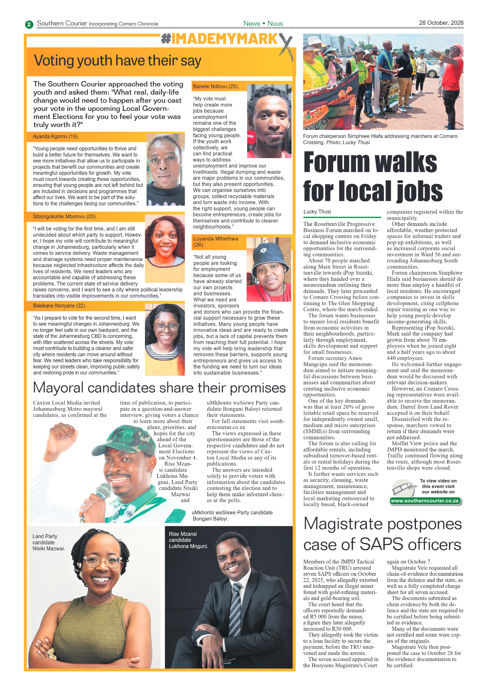 Southern Courier 28 October 2026 page 2