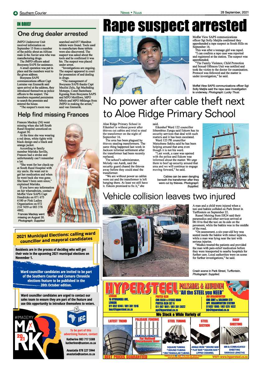 Southern Courier 28 September 2021 page 4