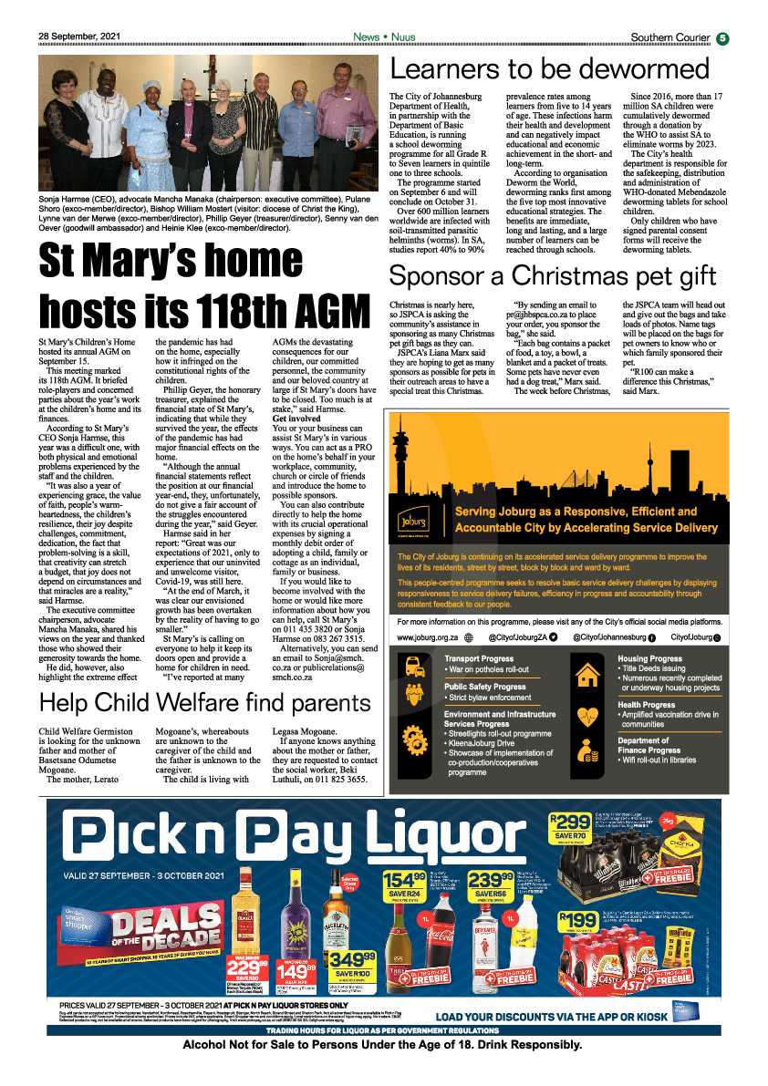 Southern Courier 28 September 2021 page 5