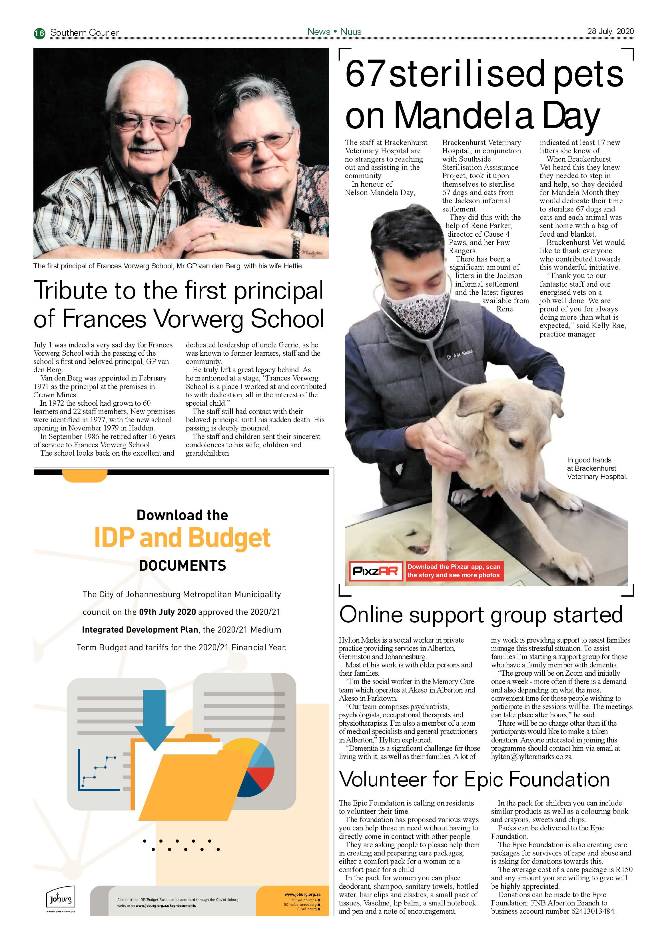 Southern Courier 28 July 2020 page 16