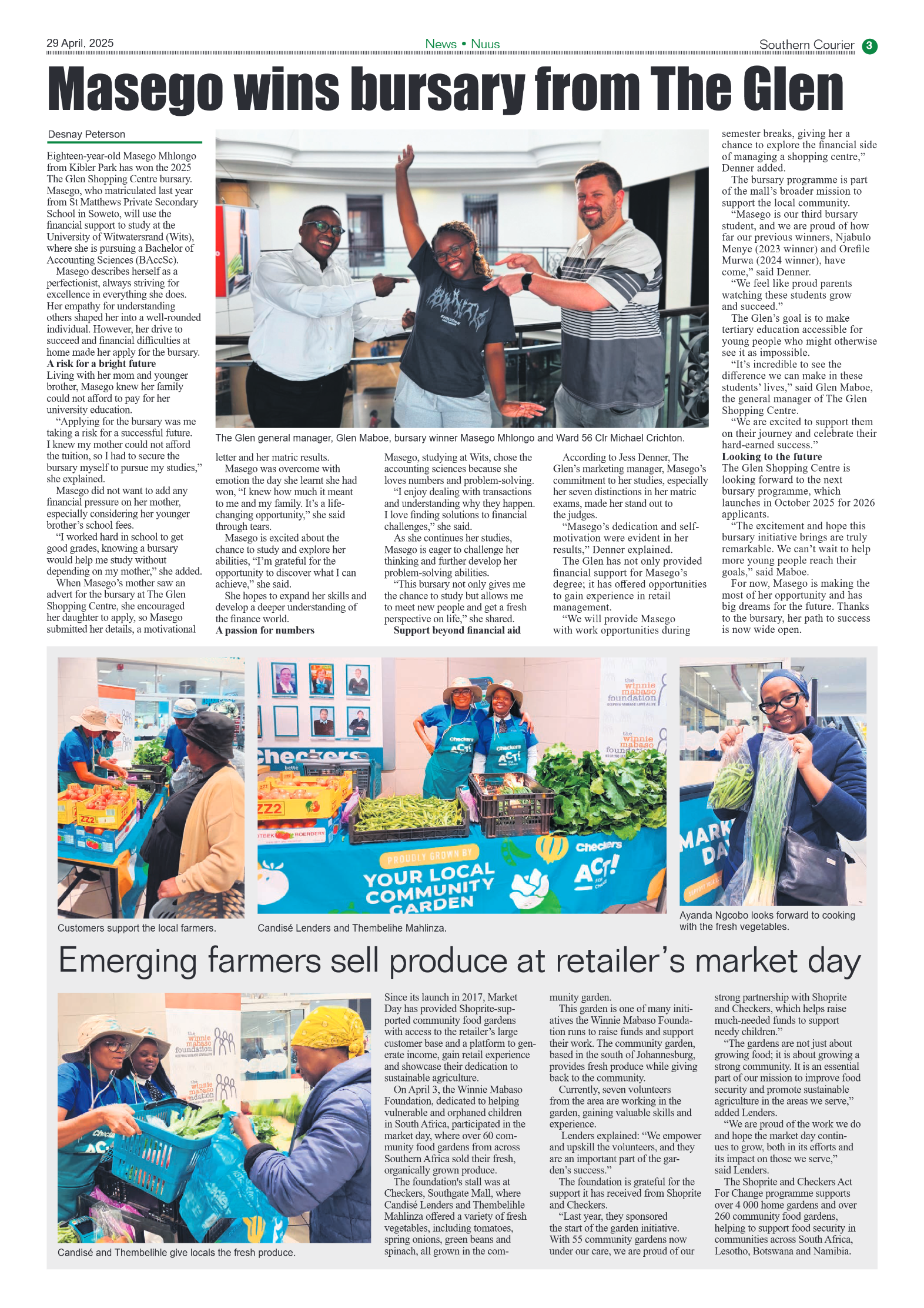 Southern Courier 29 April 2025 page 3