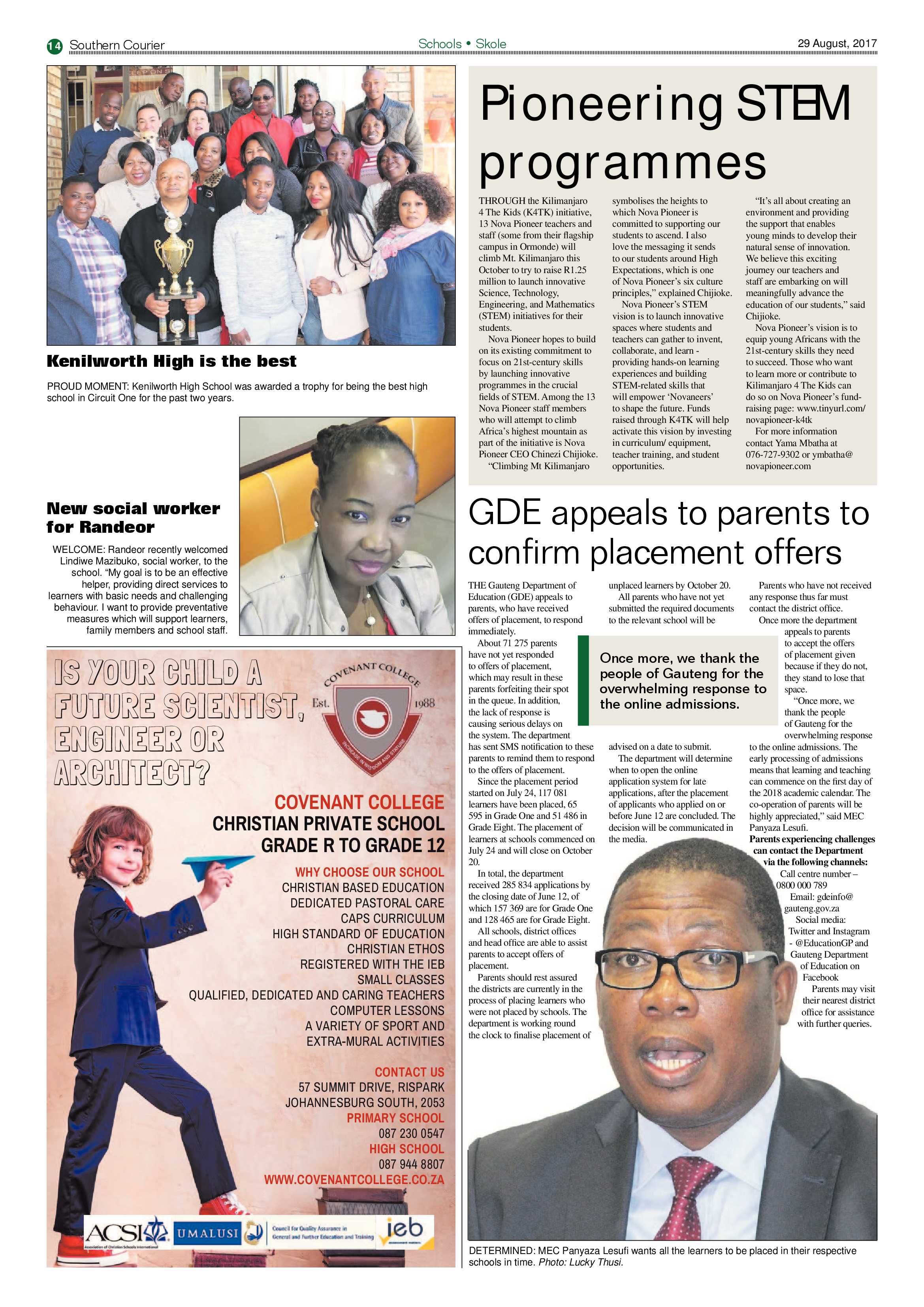Southern Courier 29 August 2017 page 14