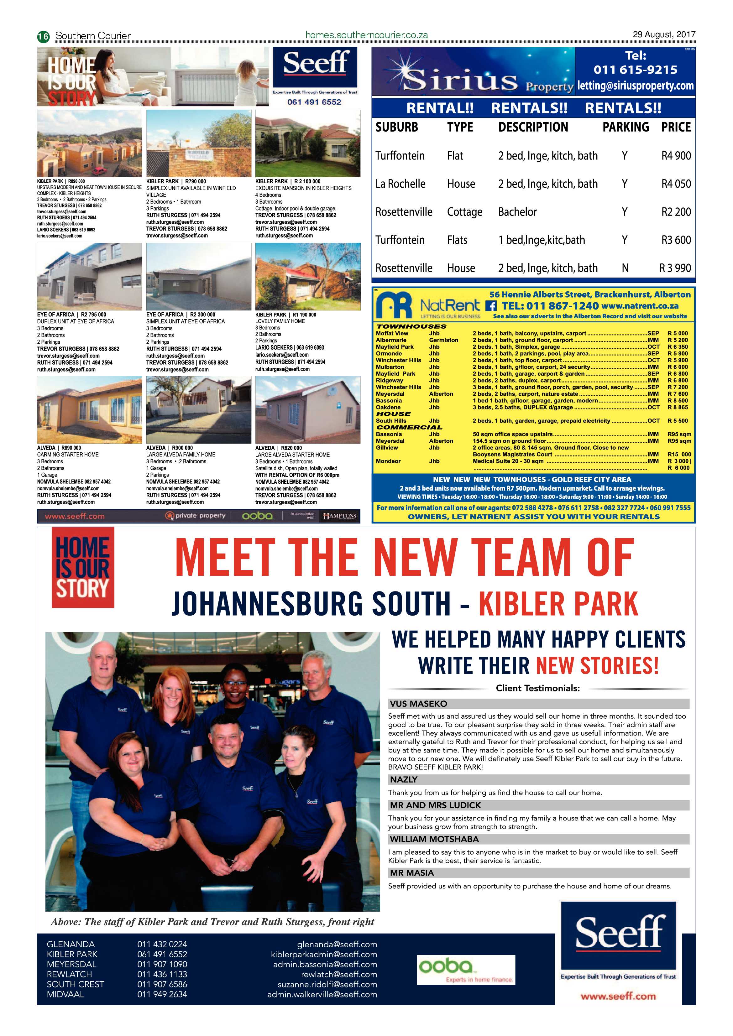 Southern Courier 29 August 2017 page 16