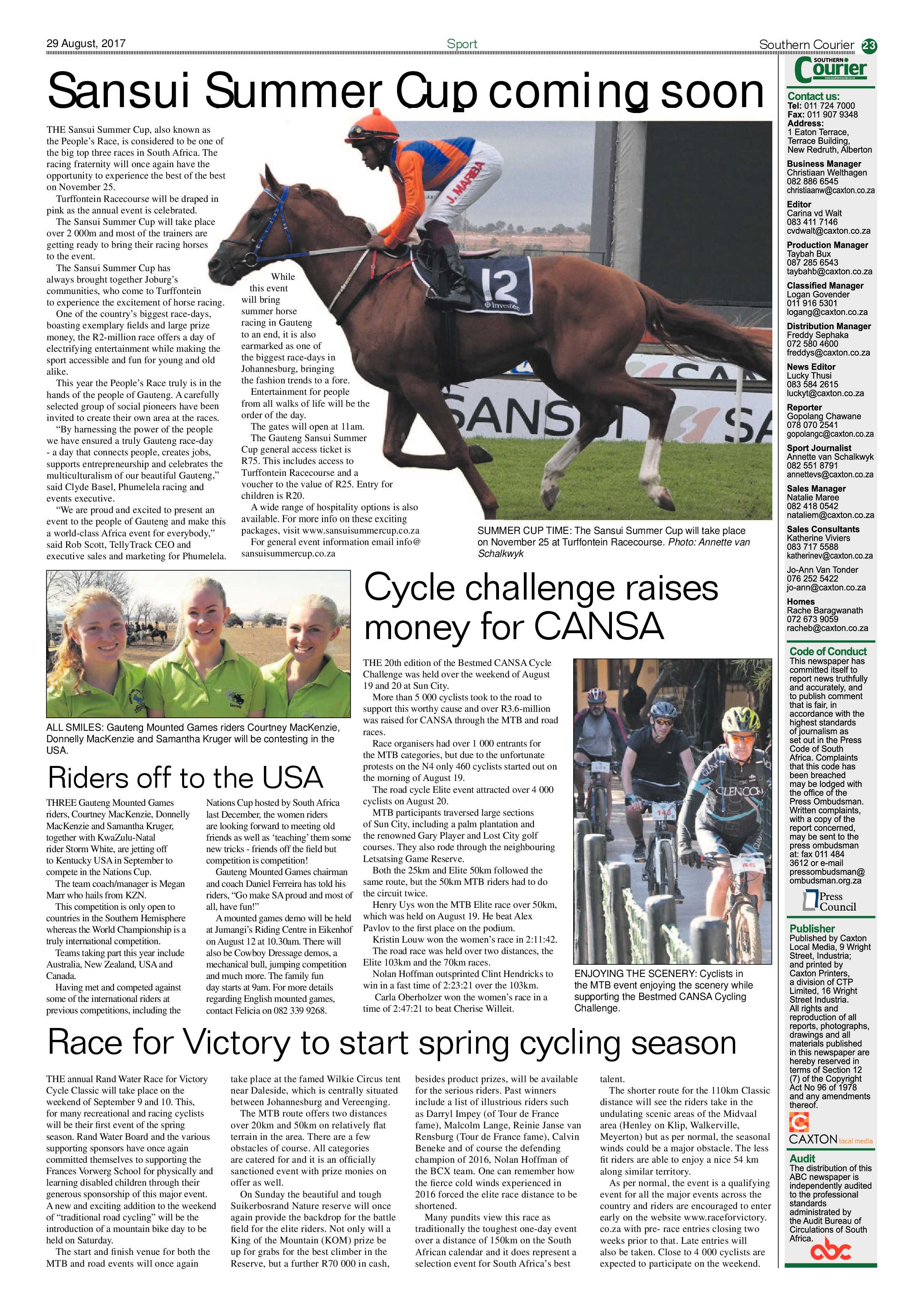 Southern Courier 29 August 2017 page 23