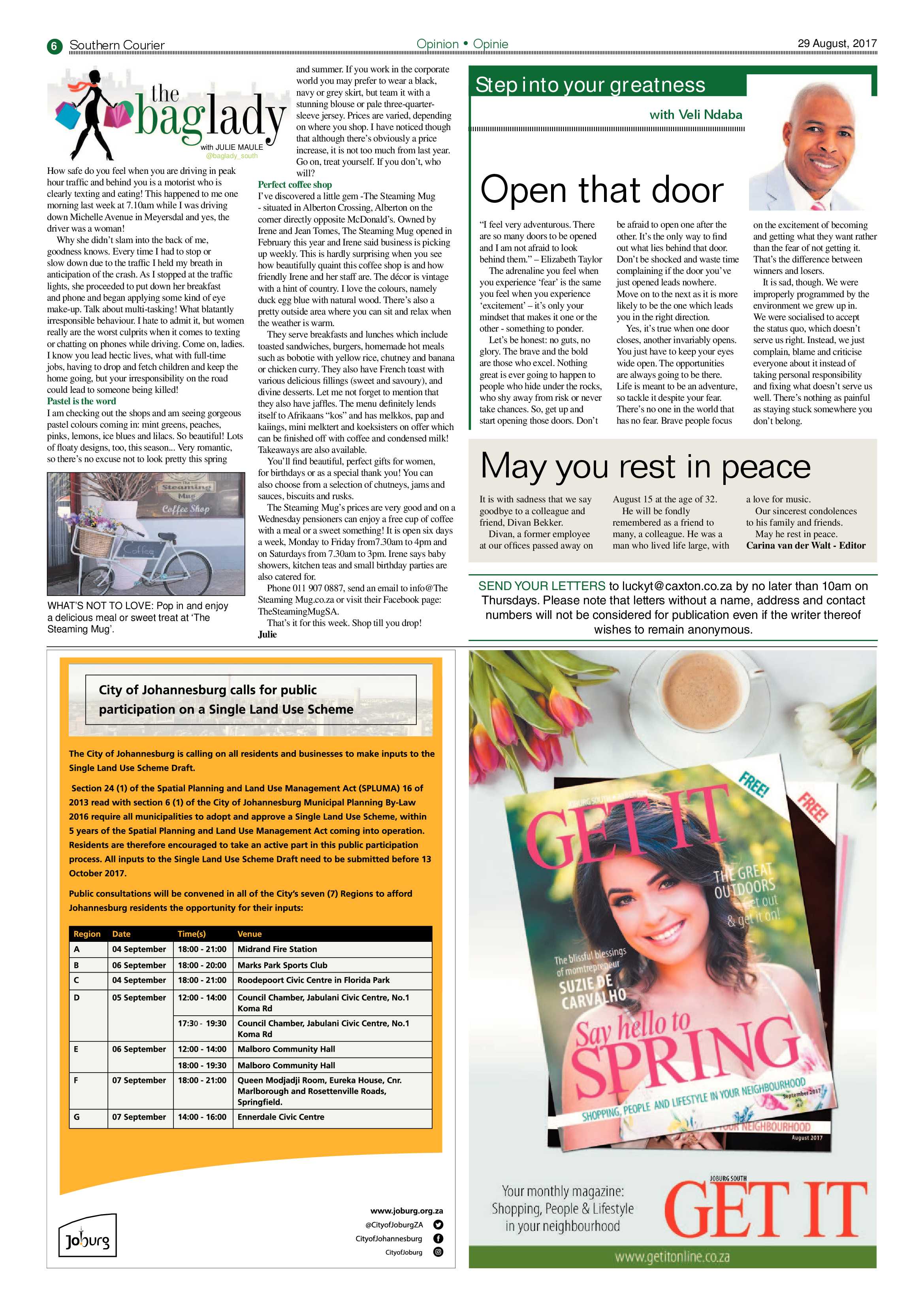 Southern Courier 29 August 2017 page 6