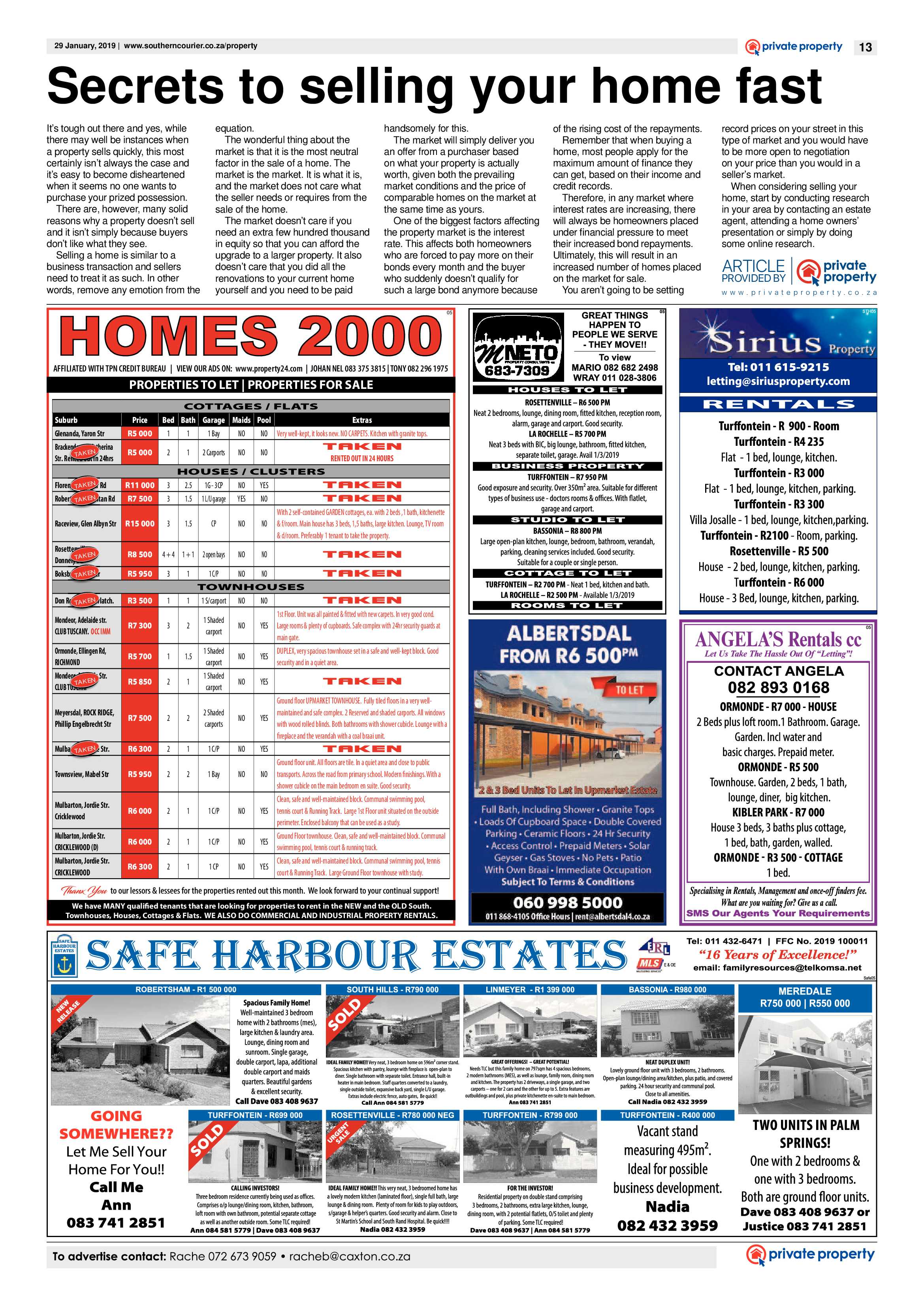 Southern Courier 29 January 2019 page 13