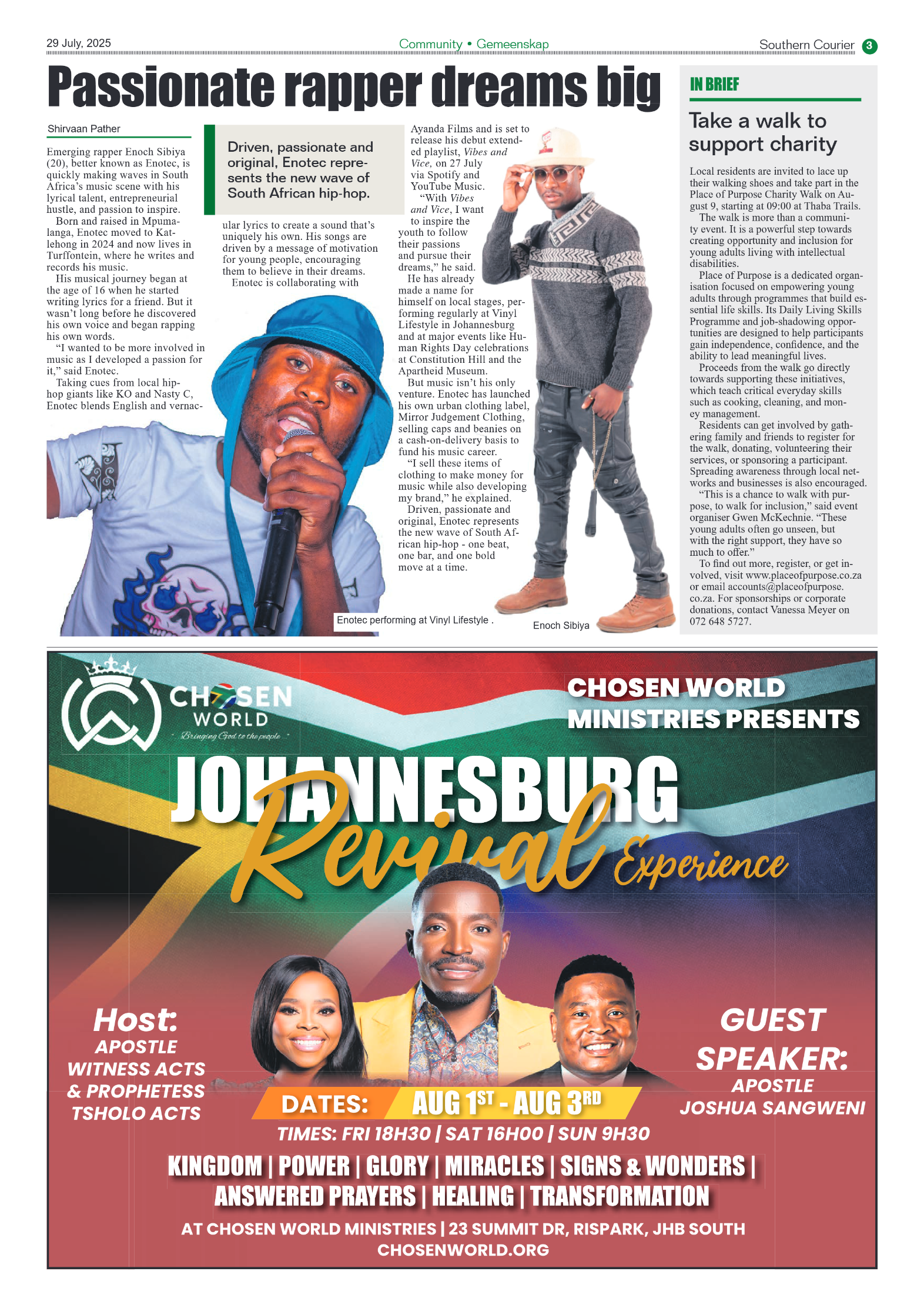Southern Courier 29 July 2025 page 3