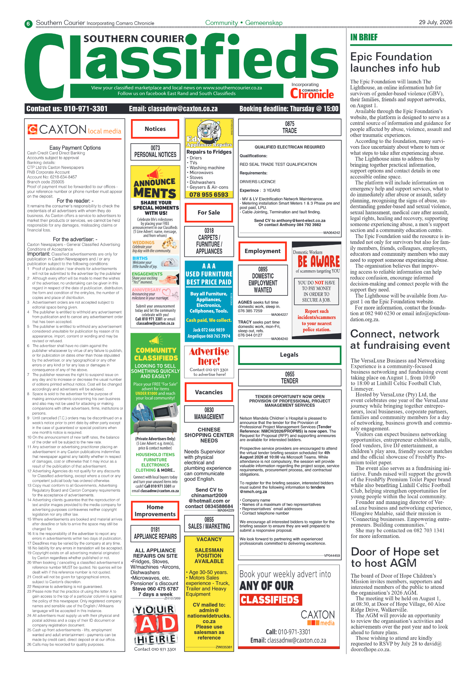 Southern Courier 29 July 2026 page 6