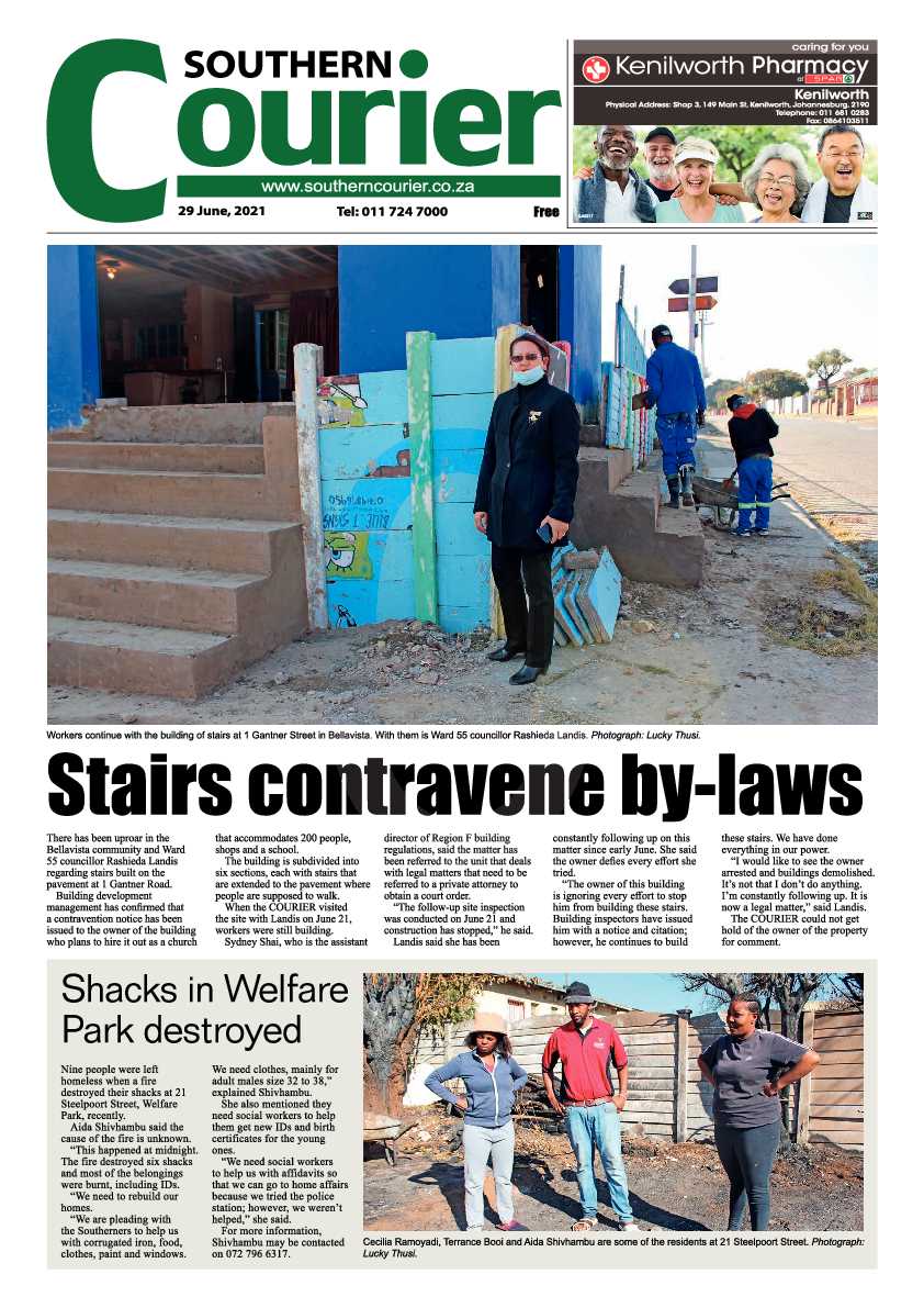 Southern Courier 29 June 2021 page 1