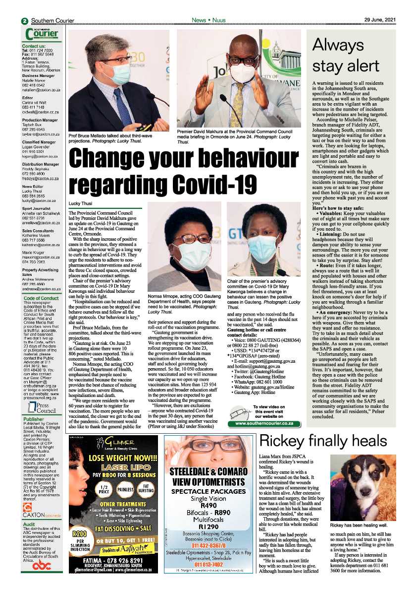 Southern Courier 29 June 2021 page 2