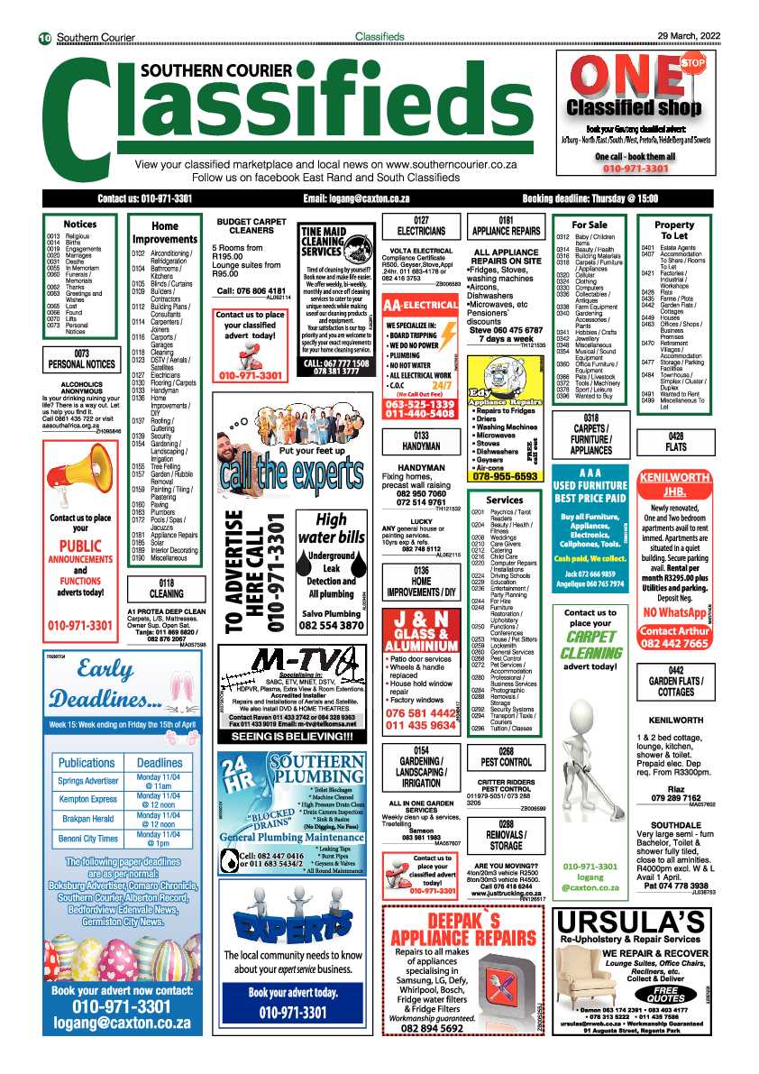 Southern Courier 29 March 2022 page 10