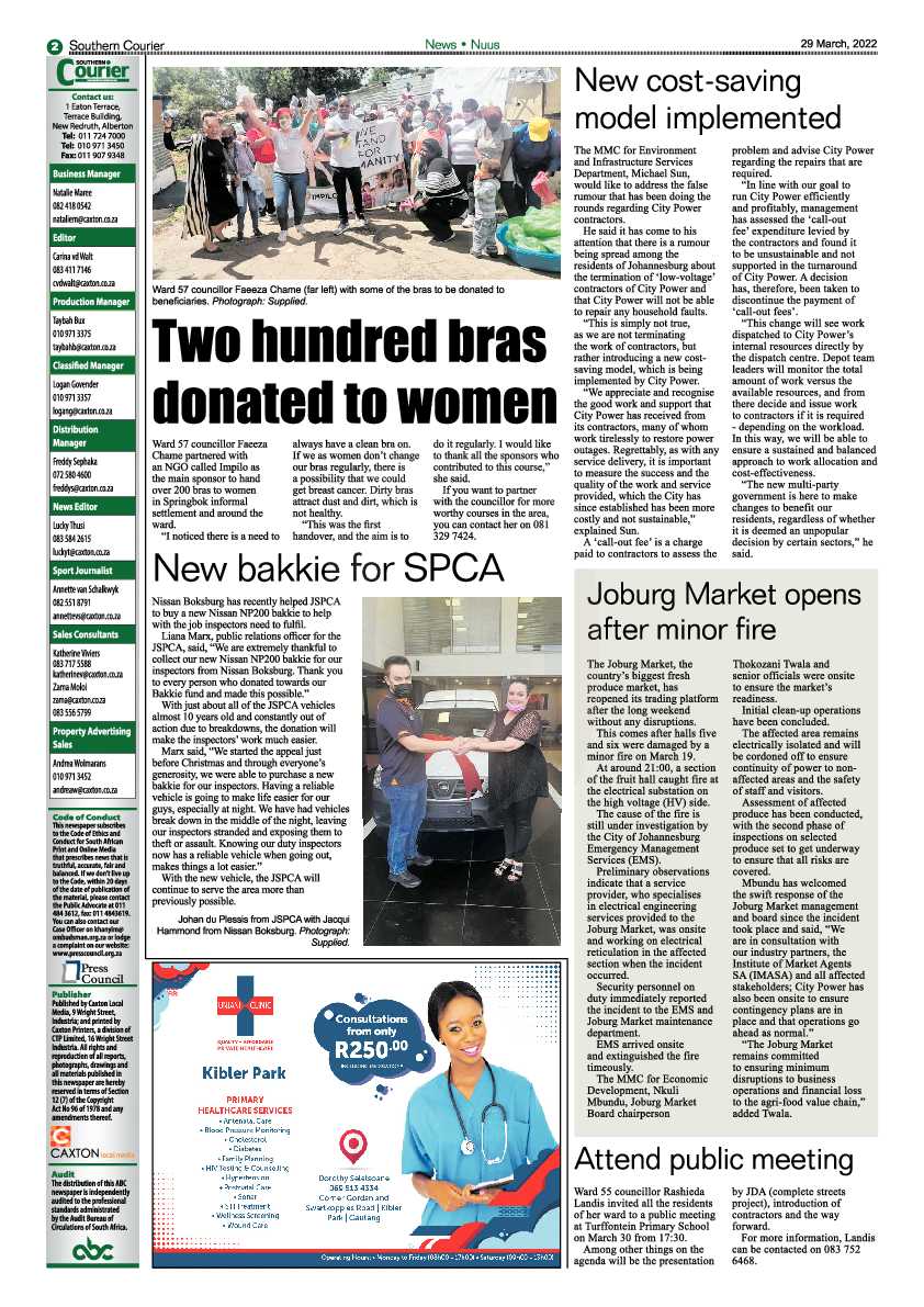 Southern Courier 29 March 2022 page 2