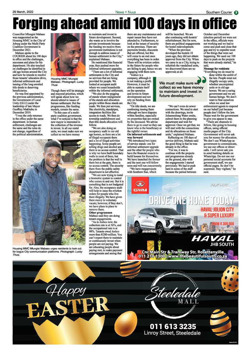 Southern Courier 29 March 2022 page 3