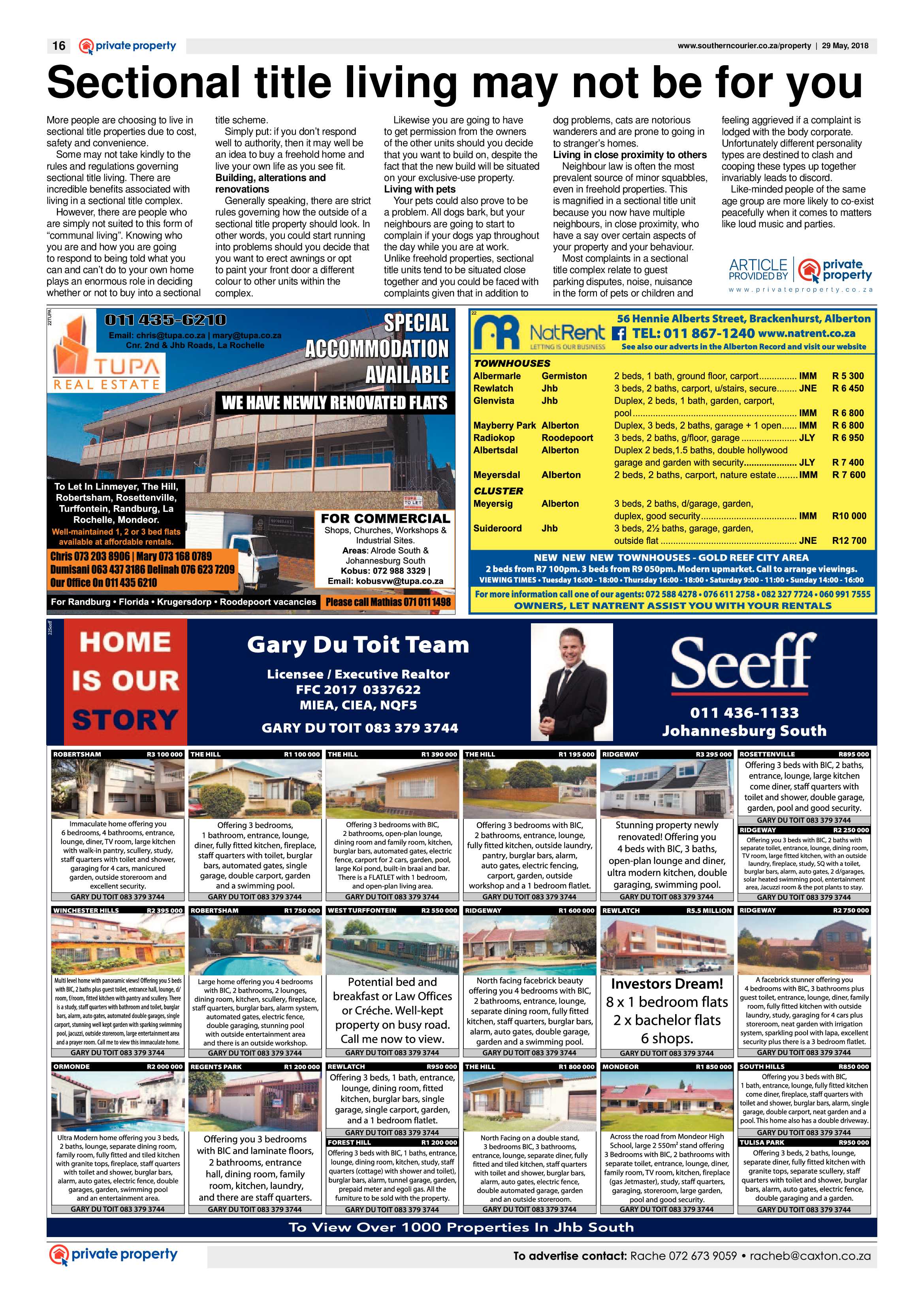 Southern Courier 29 May 2018 page 18
