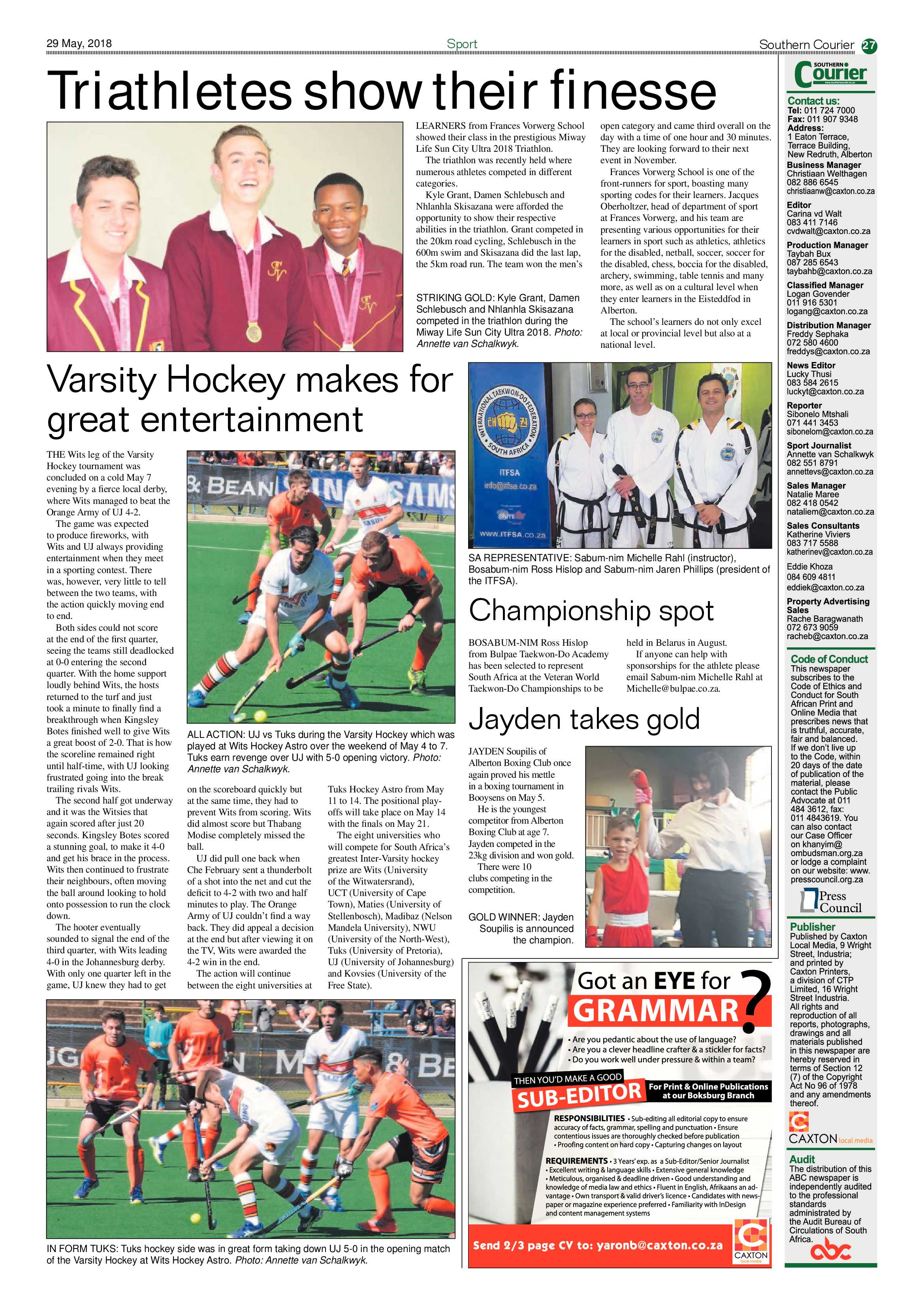 Southern Courier 29 May 2018 page 29