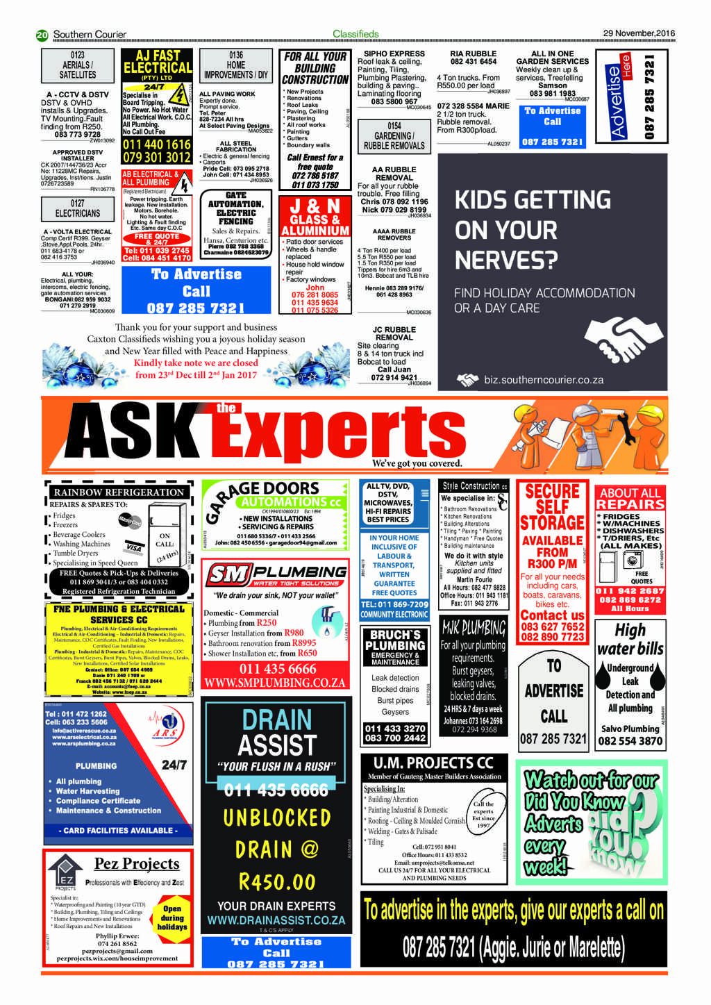 Southern Courier 29 November 2016 page 20