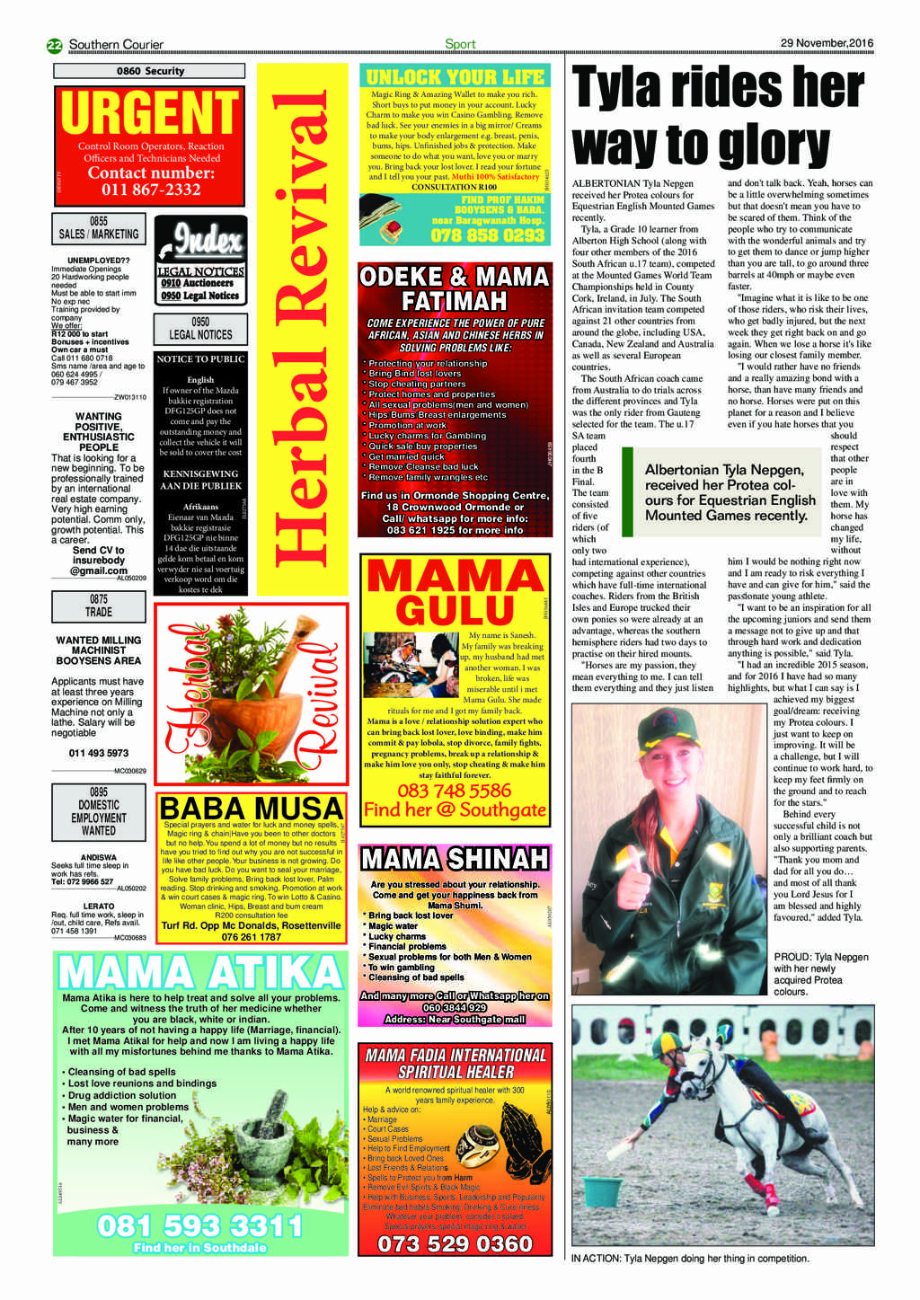 Southern Courier 29 November 2016 page 22