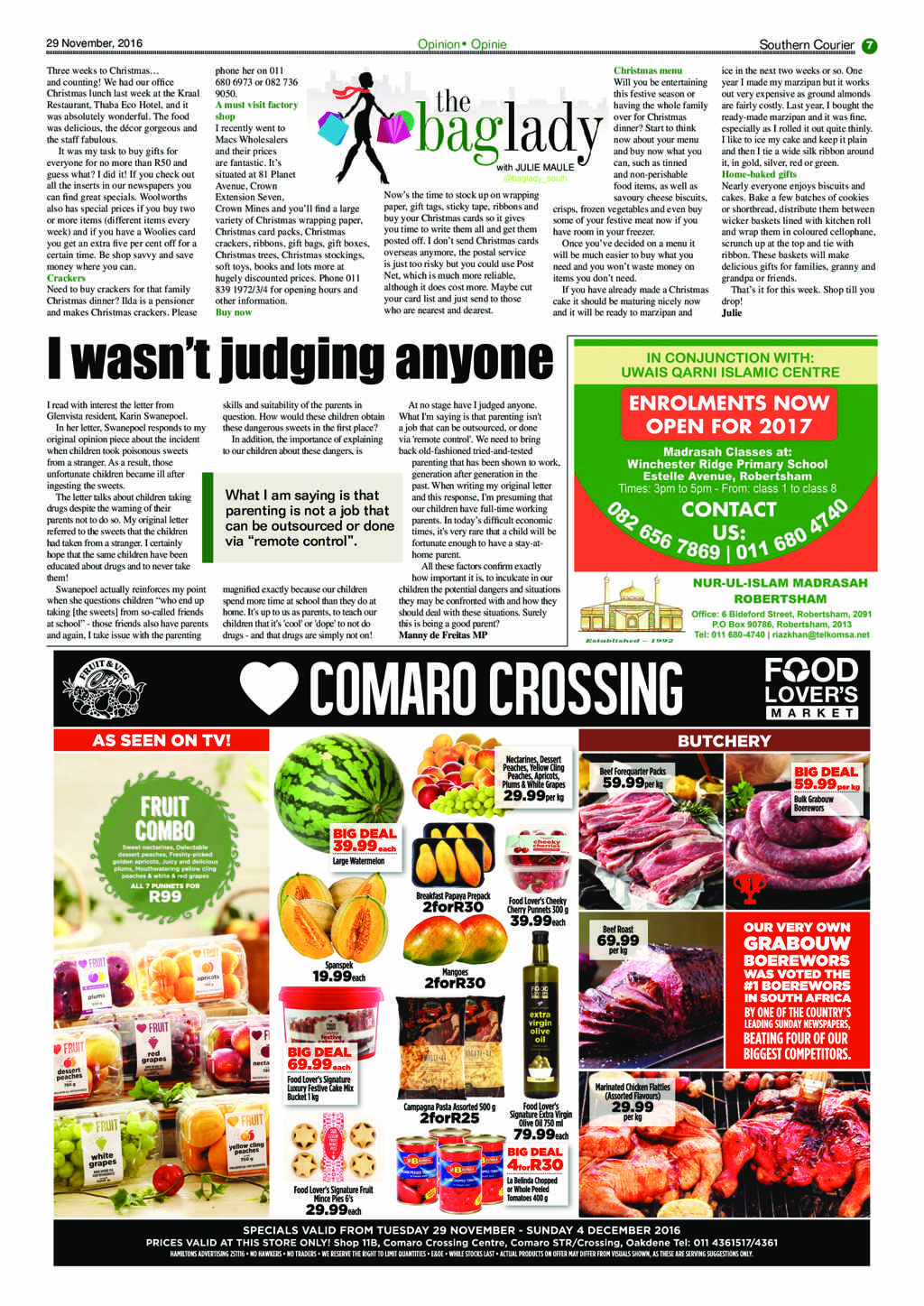 Southern Courier 29 November 2016 page 7