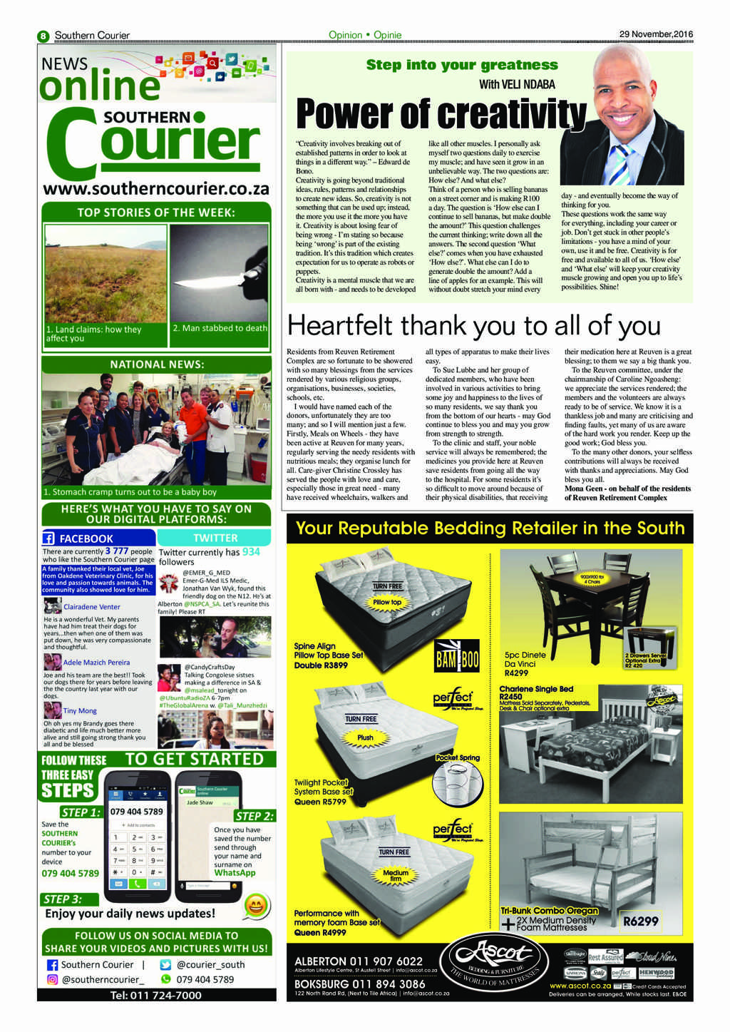 Southern Courier 29 November 2016 page 8