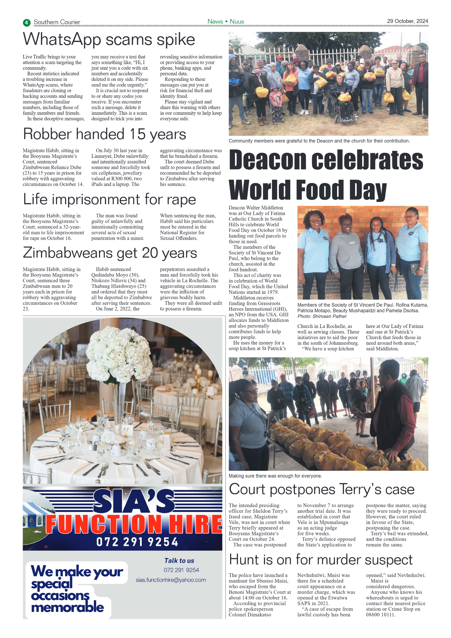 Southern Courier 29 October 2024 page 4