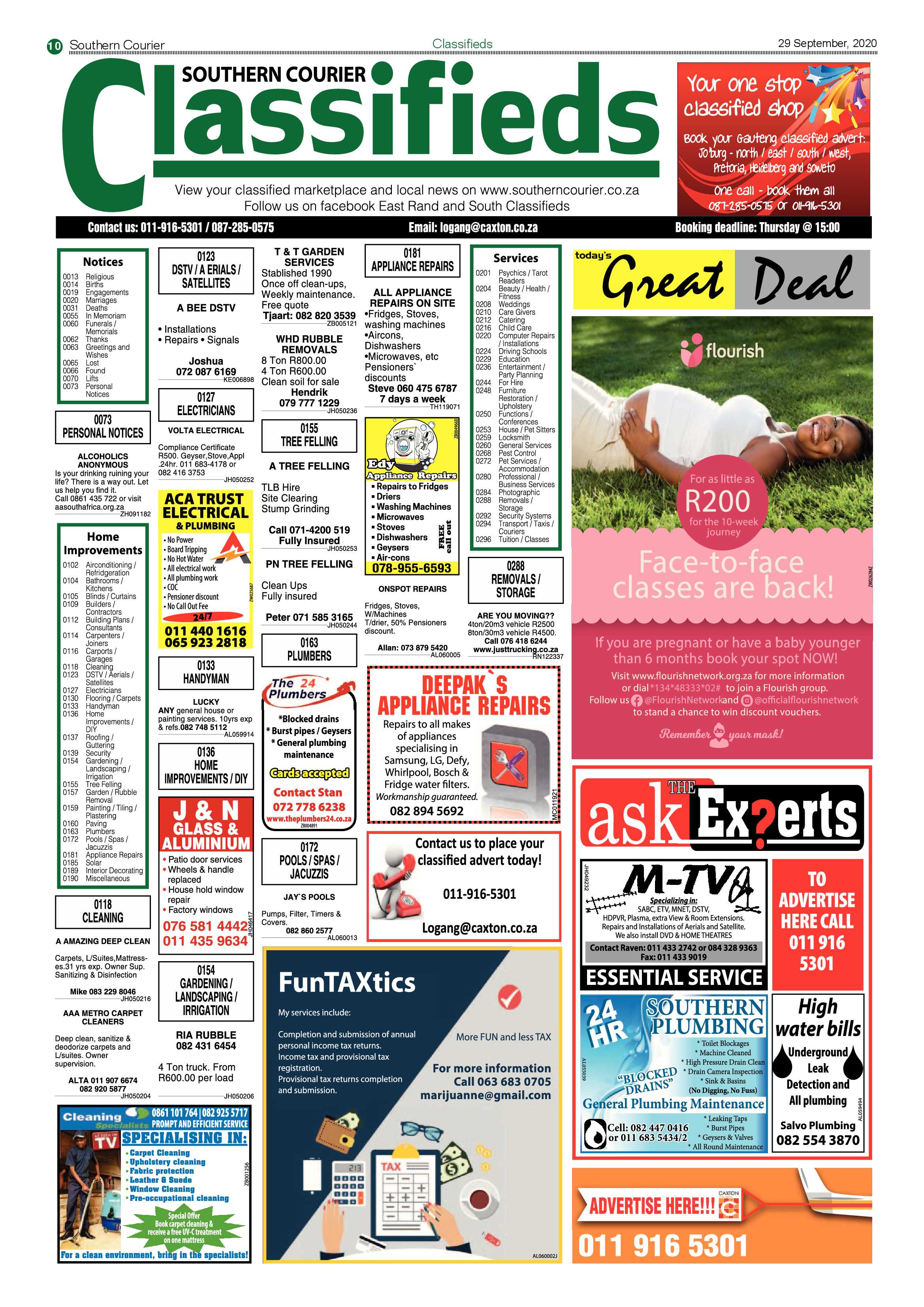 Southern Courier 29 September 2020 page 10