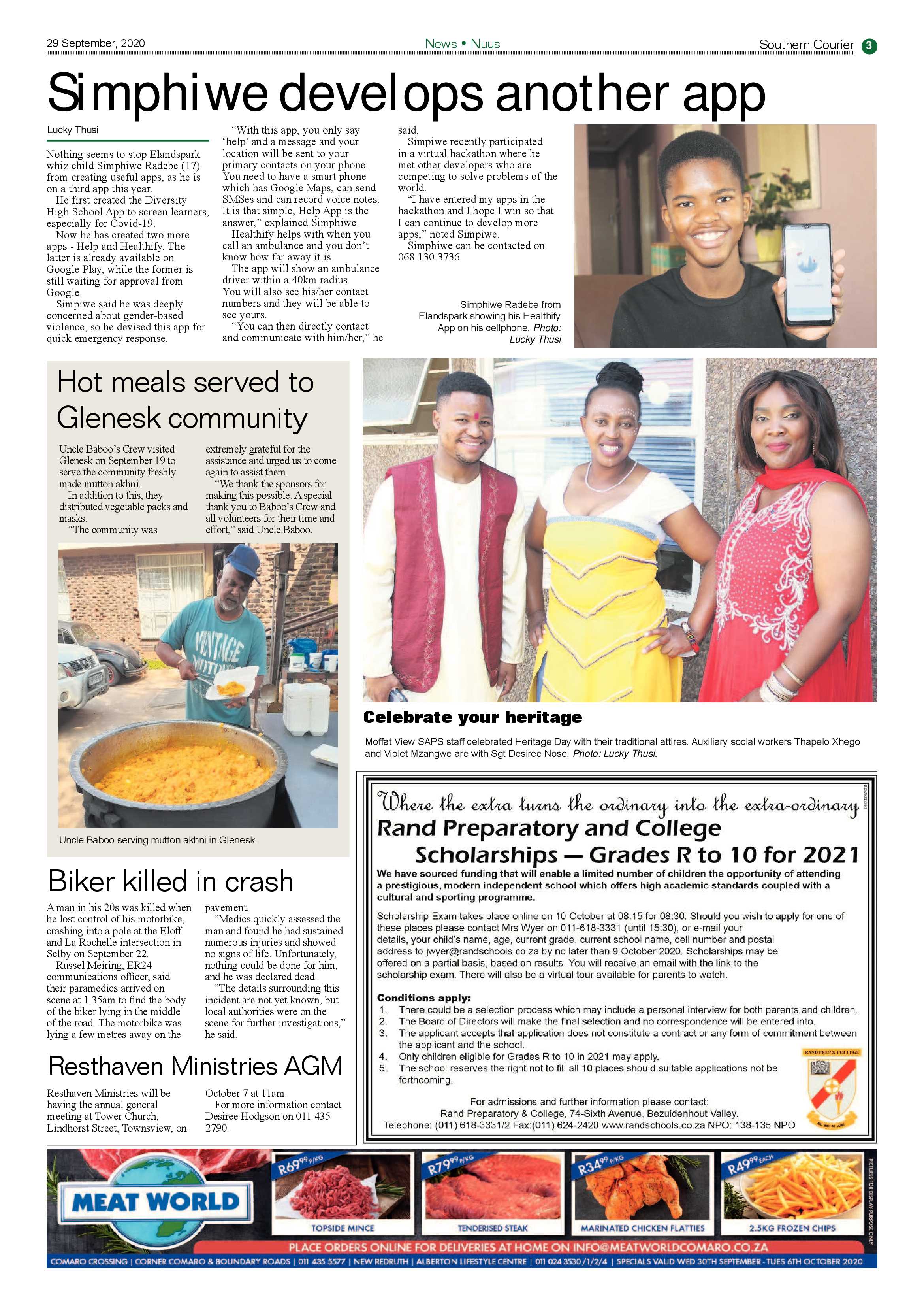 Southern Courier 29 September 2020 page 3