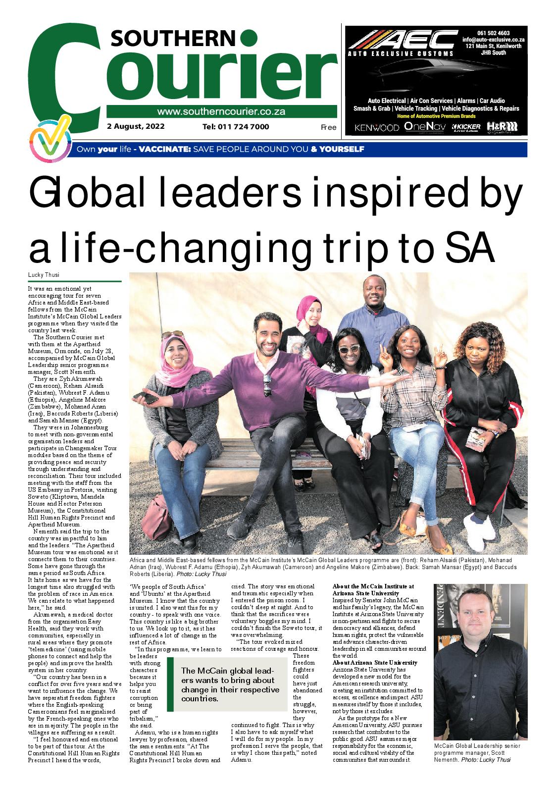 Southern Courier 2 Aug 2022 page 1