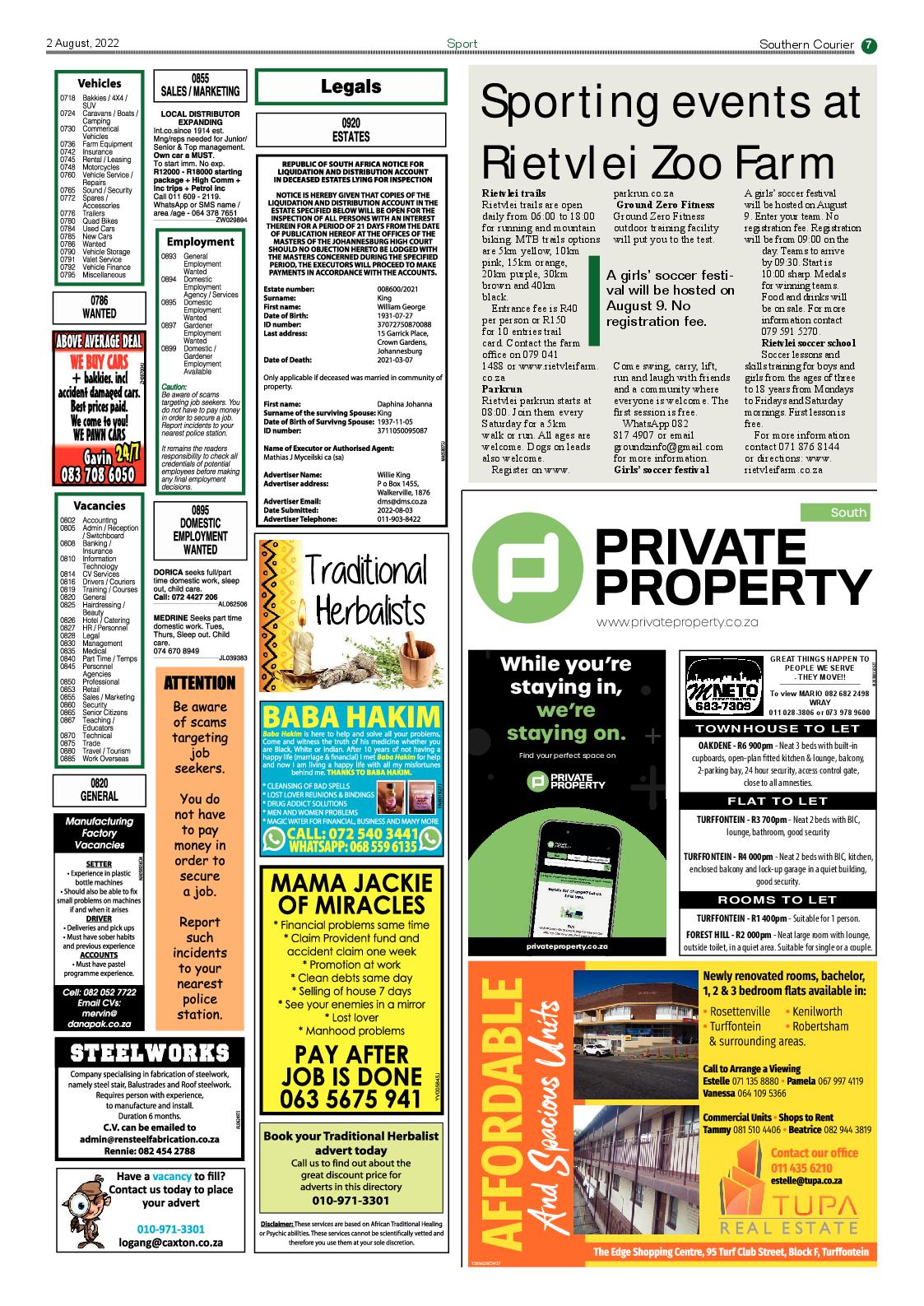 Southern Courier 2 Aug 2022 page 7