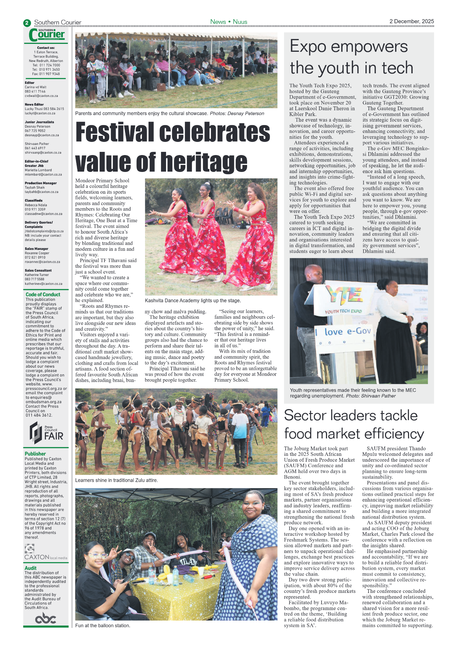 Southern Courier 2 December 2025 page 2