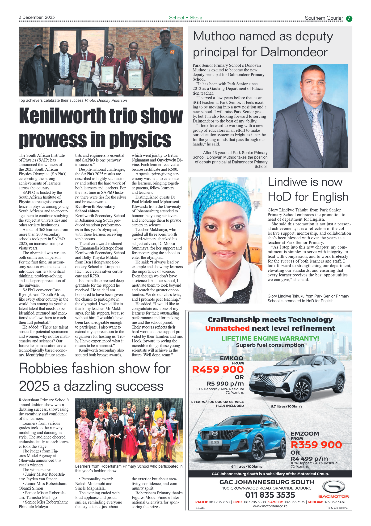 Southern Courier 2 December 2025 page 7