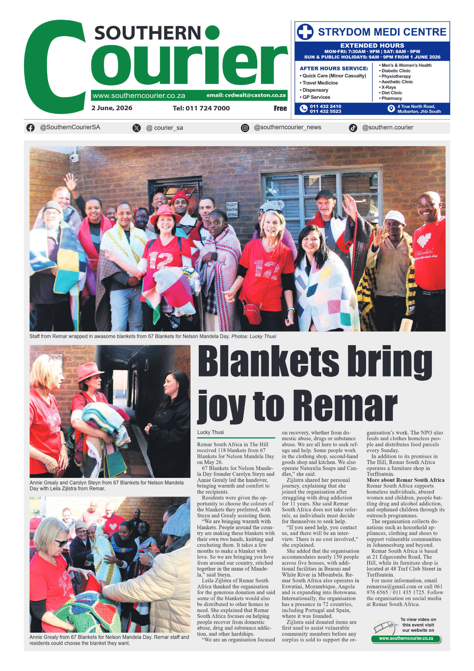 Southern Courier 2 June 2026 page 1