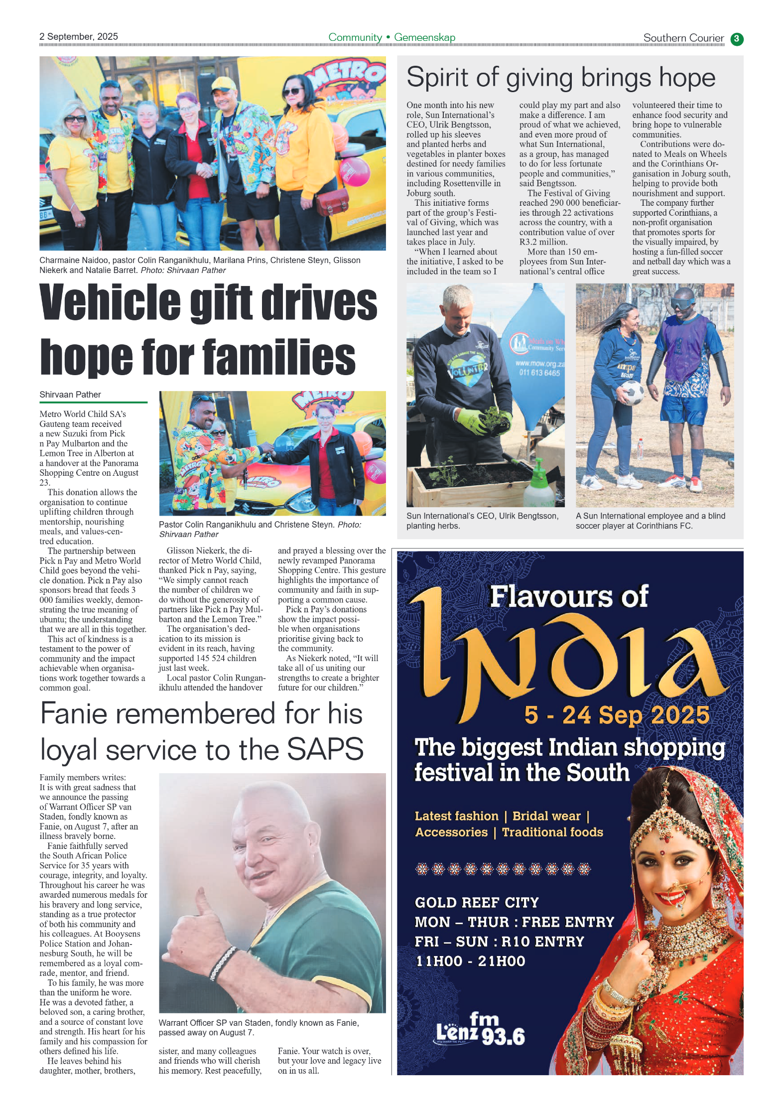 Southern Courier 2 September 2025 page 3