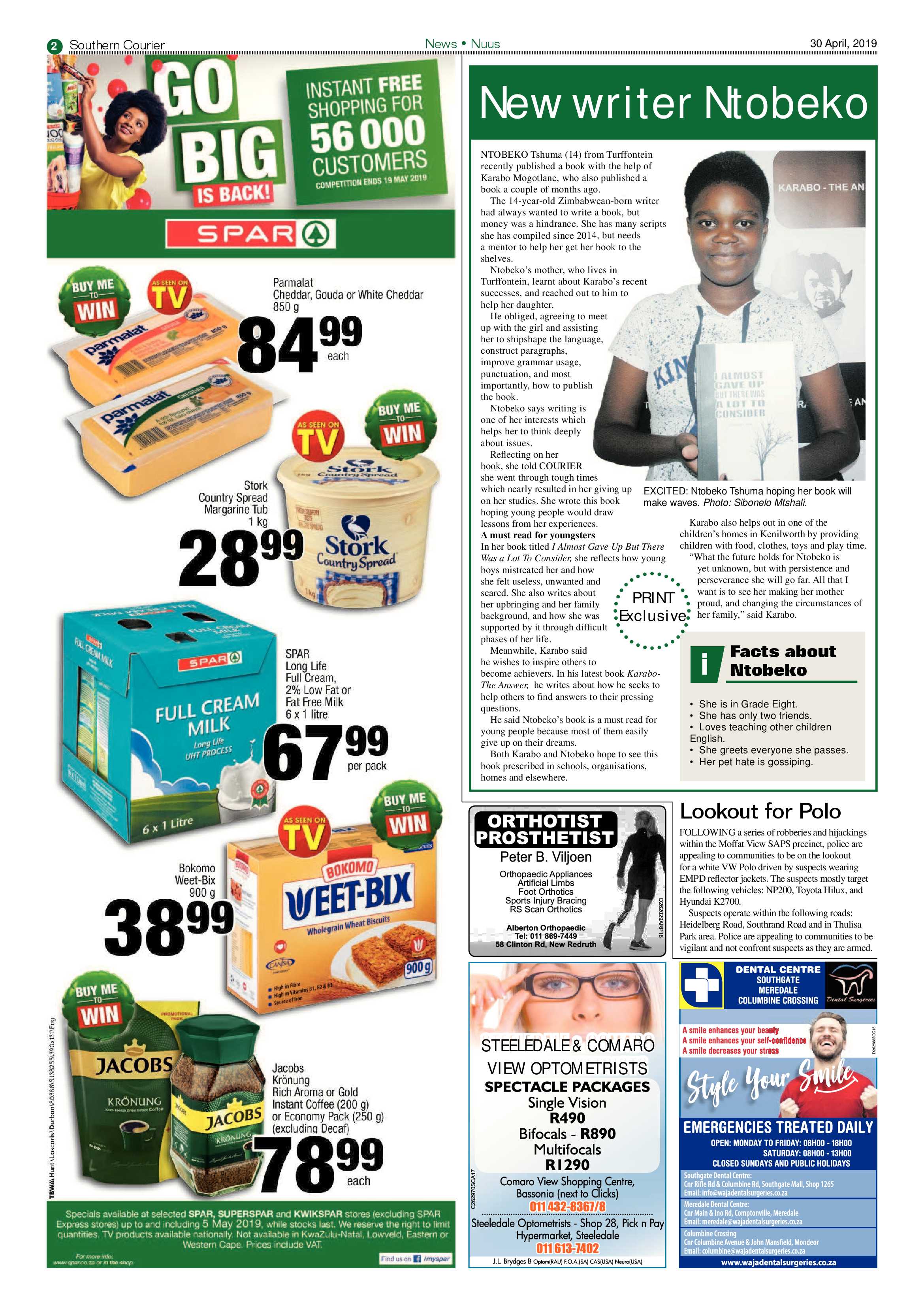Southern Courier 30 April 2019 page 2