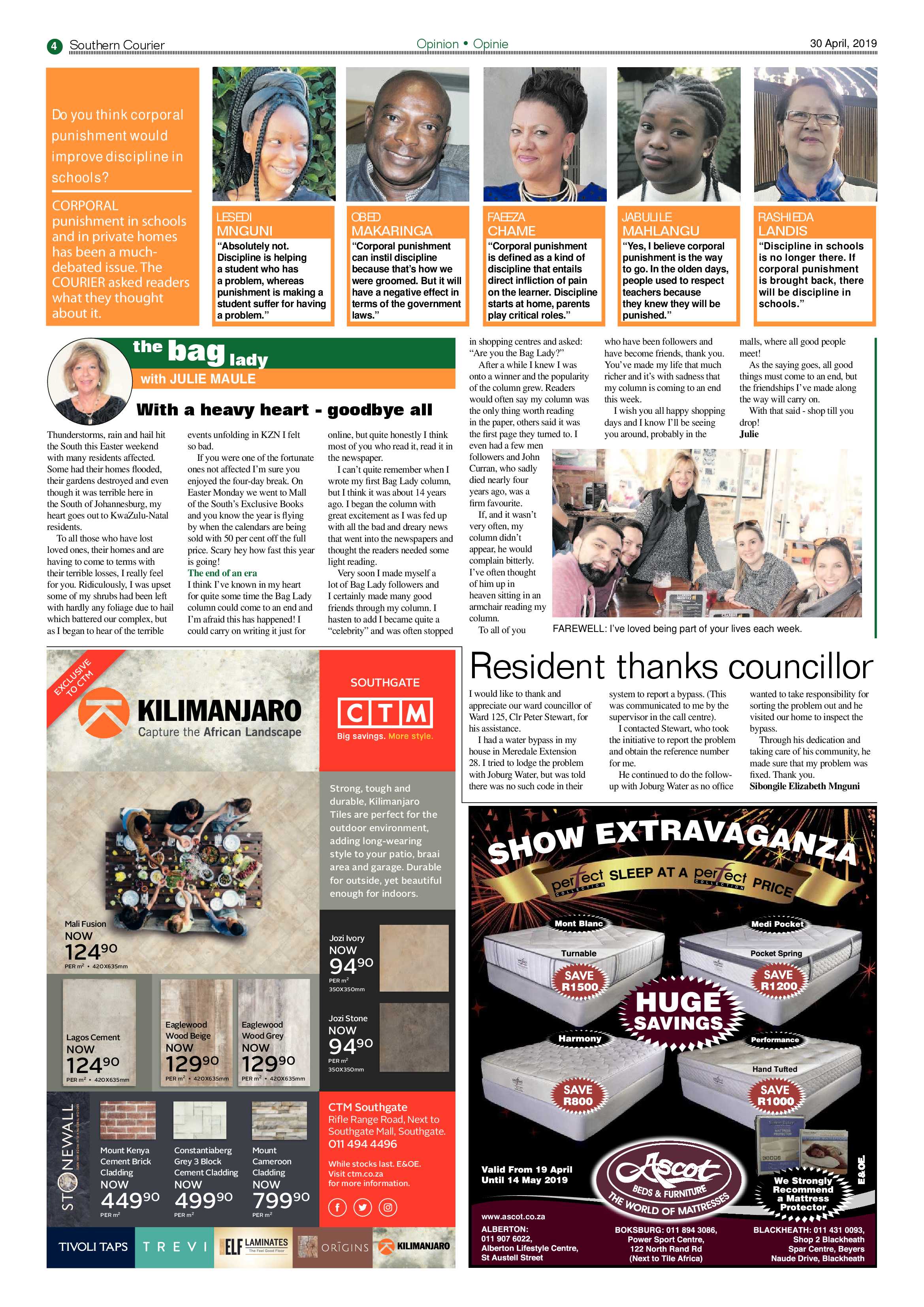 Southern Courier 30 April 2019 page 4