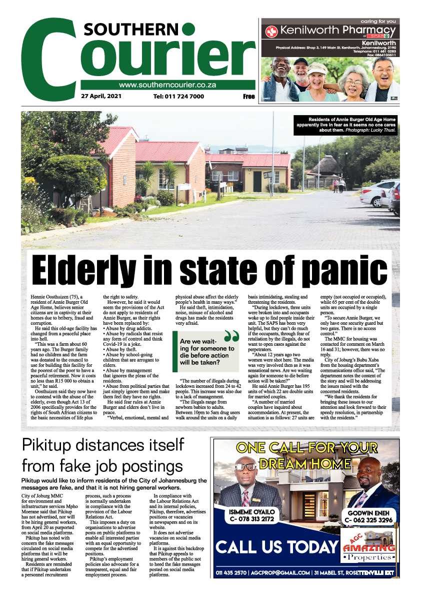 Southern Courier 30 April 2021 page 1