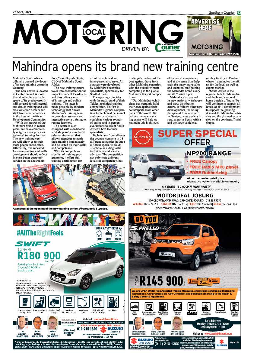 Southern Courier 30 April 2021 page 13