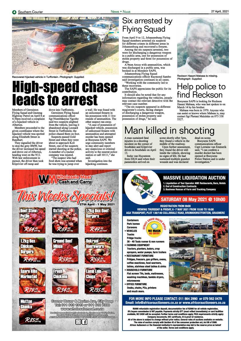 Southern Courier 30 April 2021 page 4