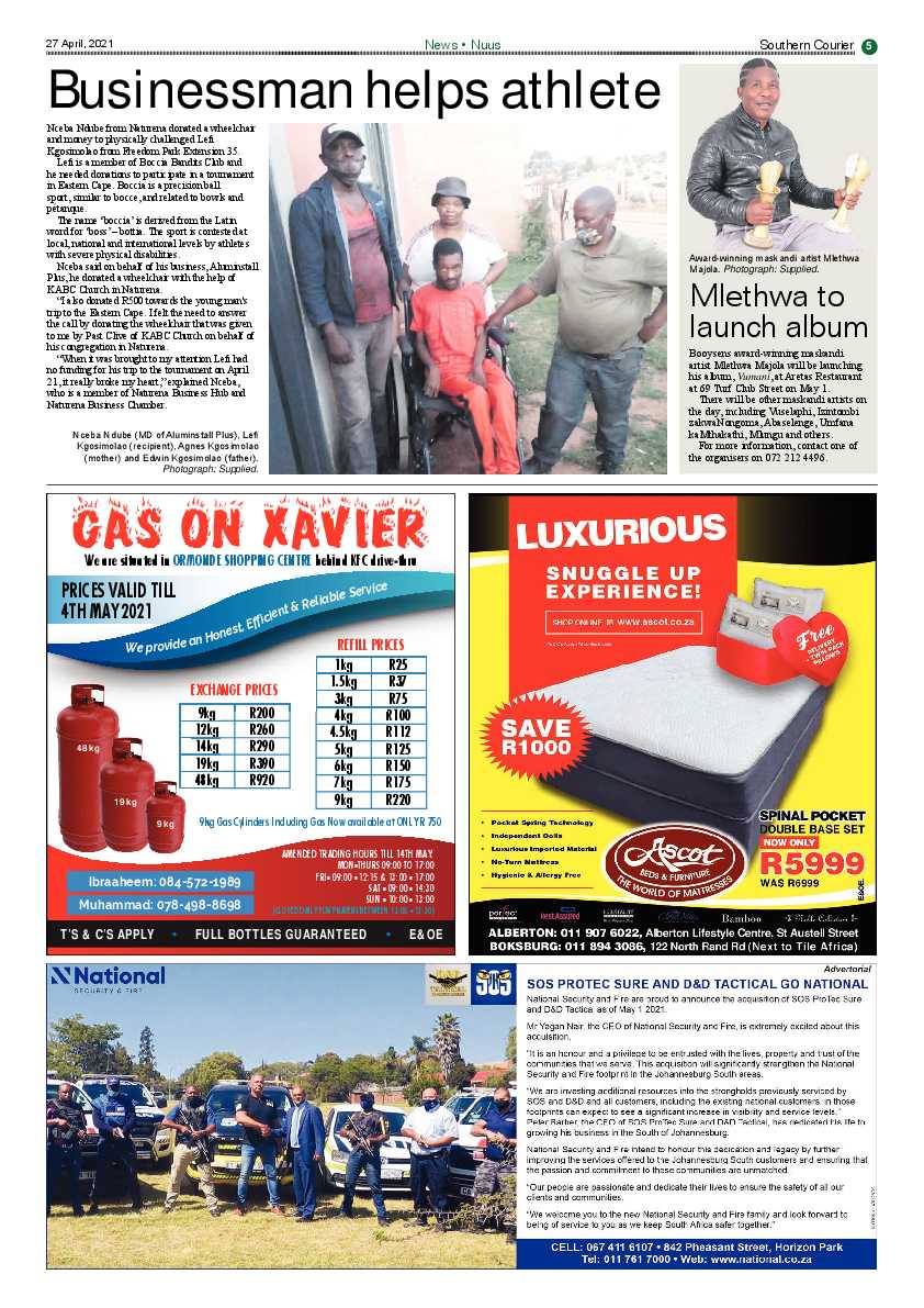 Southern Courier 30 April 2021 page 5