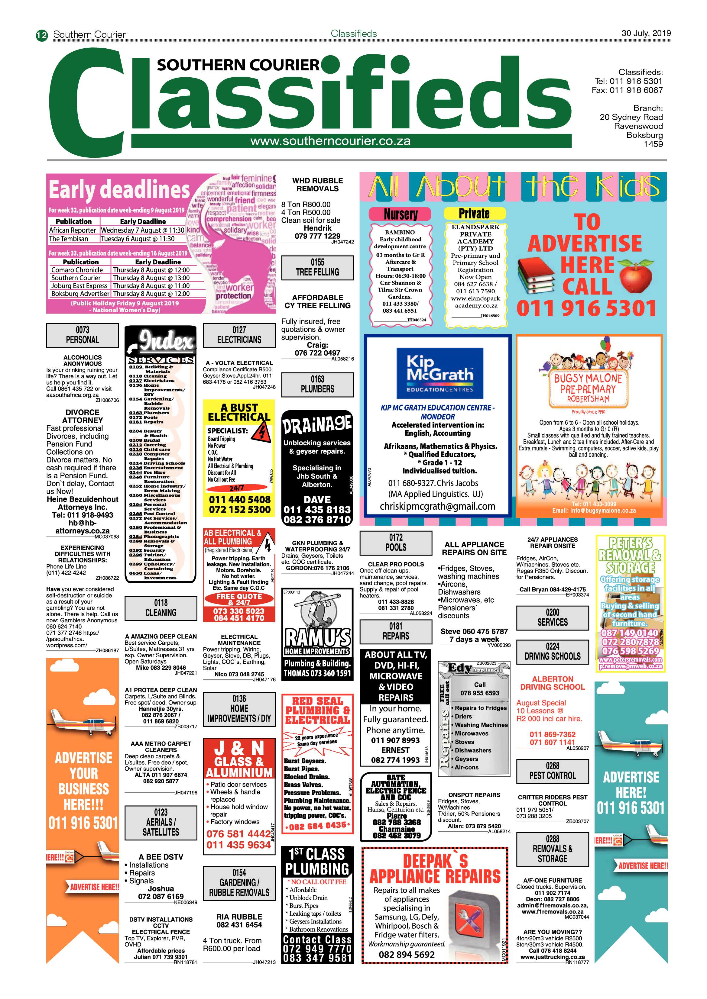 Southern Courier 30 July 2019 page 12