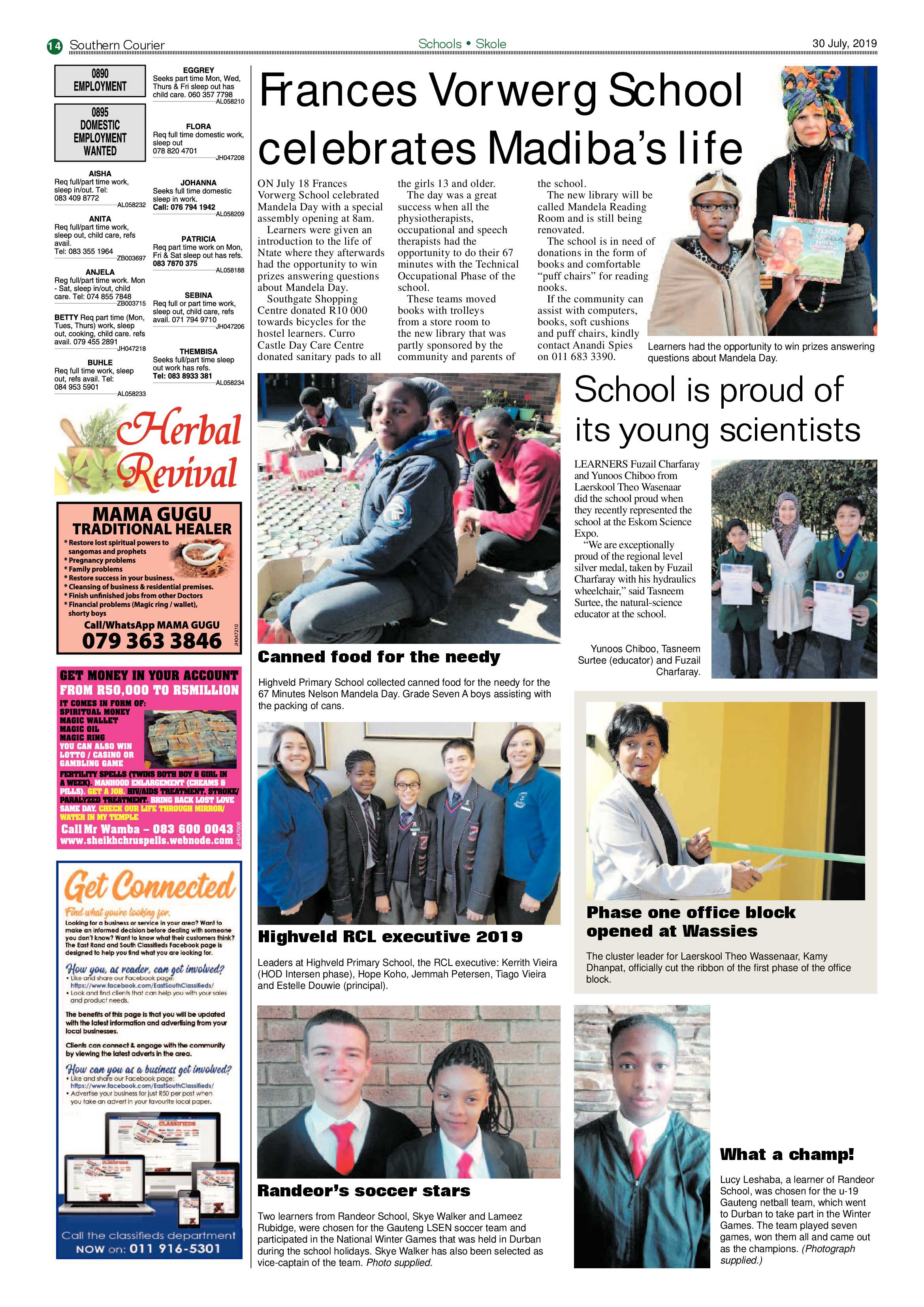 Southern Courier 30 July 2019 page 14