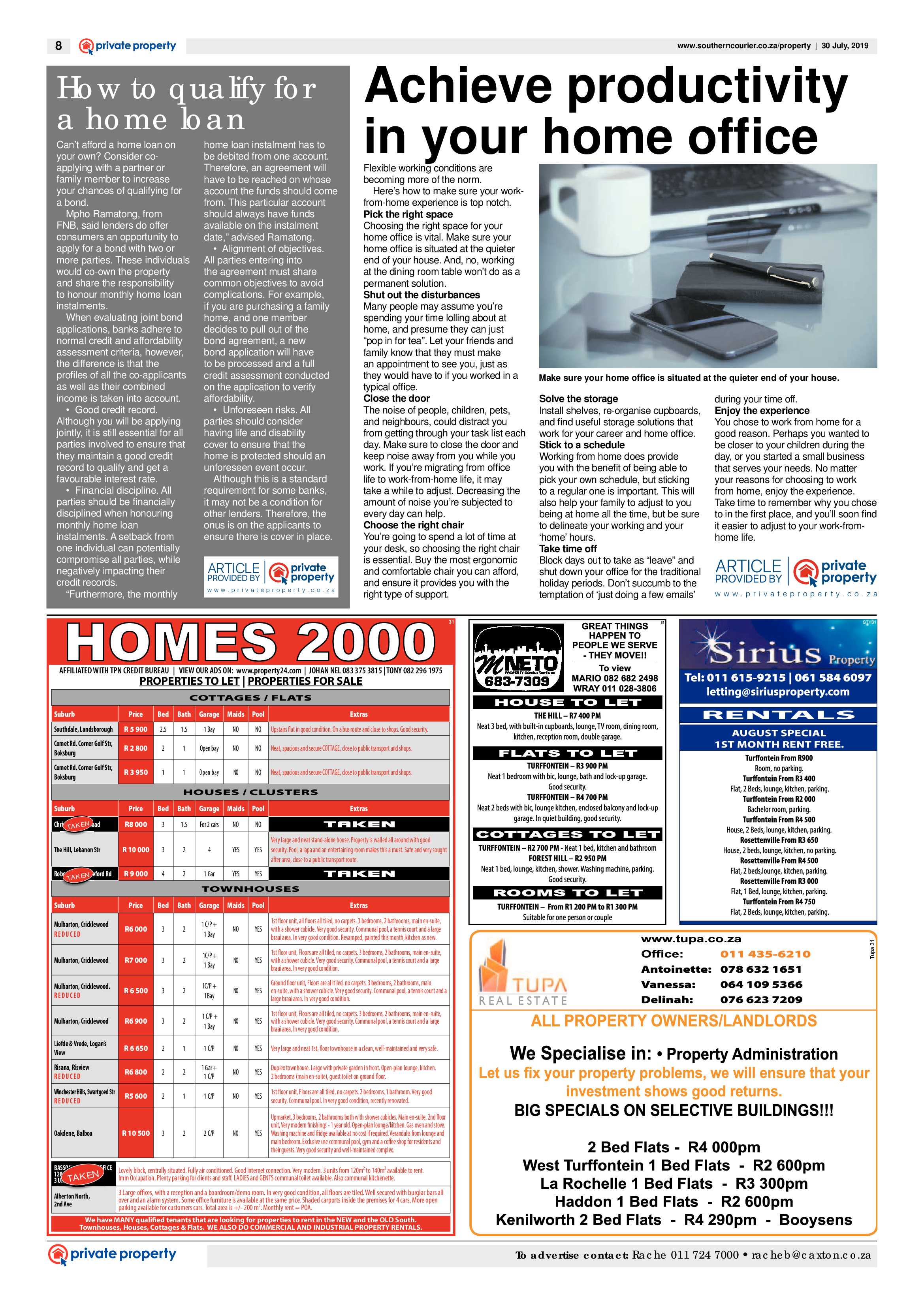 Southern Courier 30 July 2019 page 8